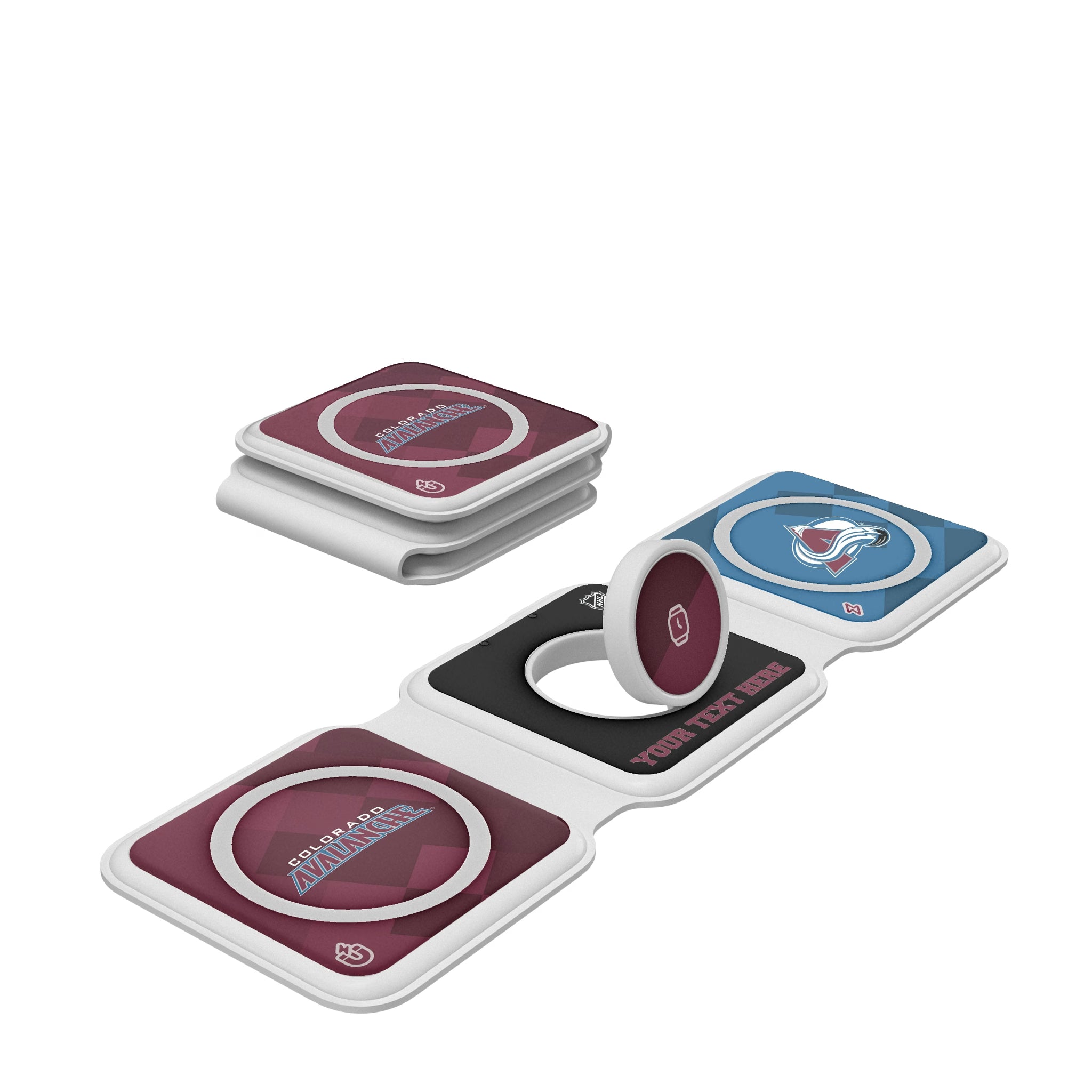 Colorado Avalanche Personalized Color Block Foldable 3 in 1 Charger