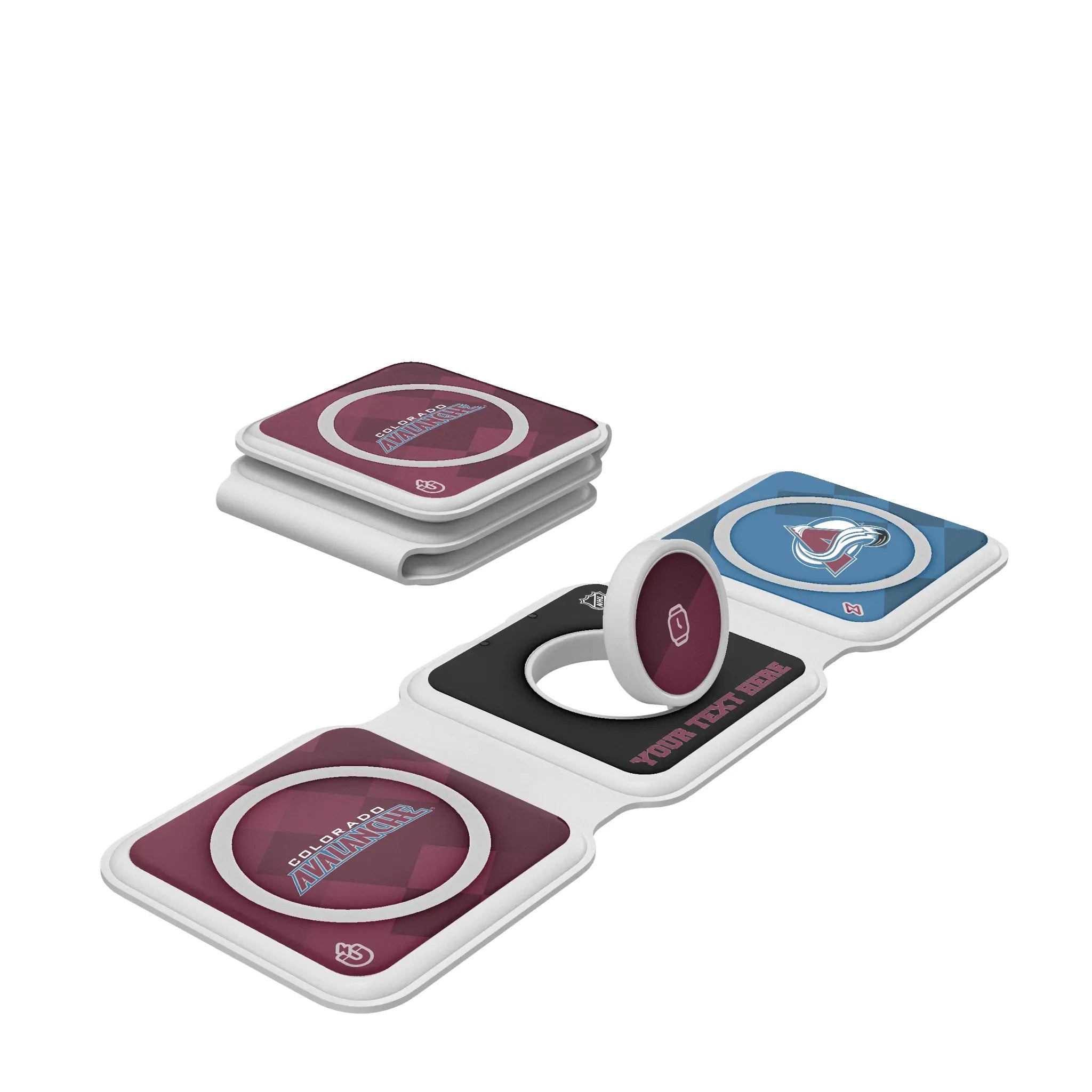 Colorado Avalanche Personalized Color Block Foldable 3 in 1 Charger