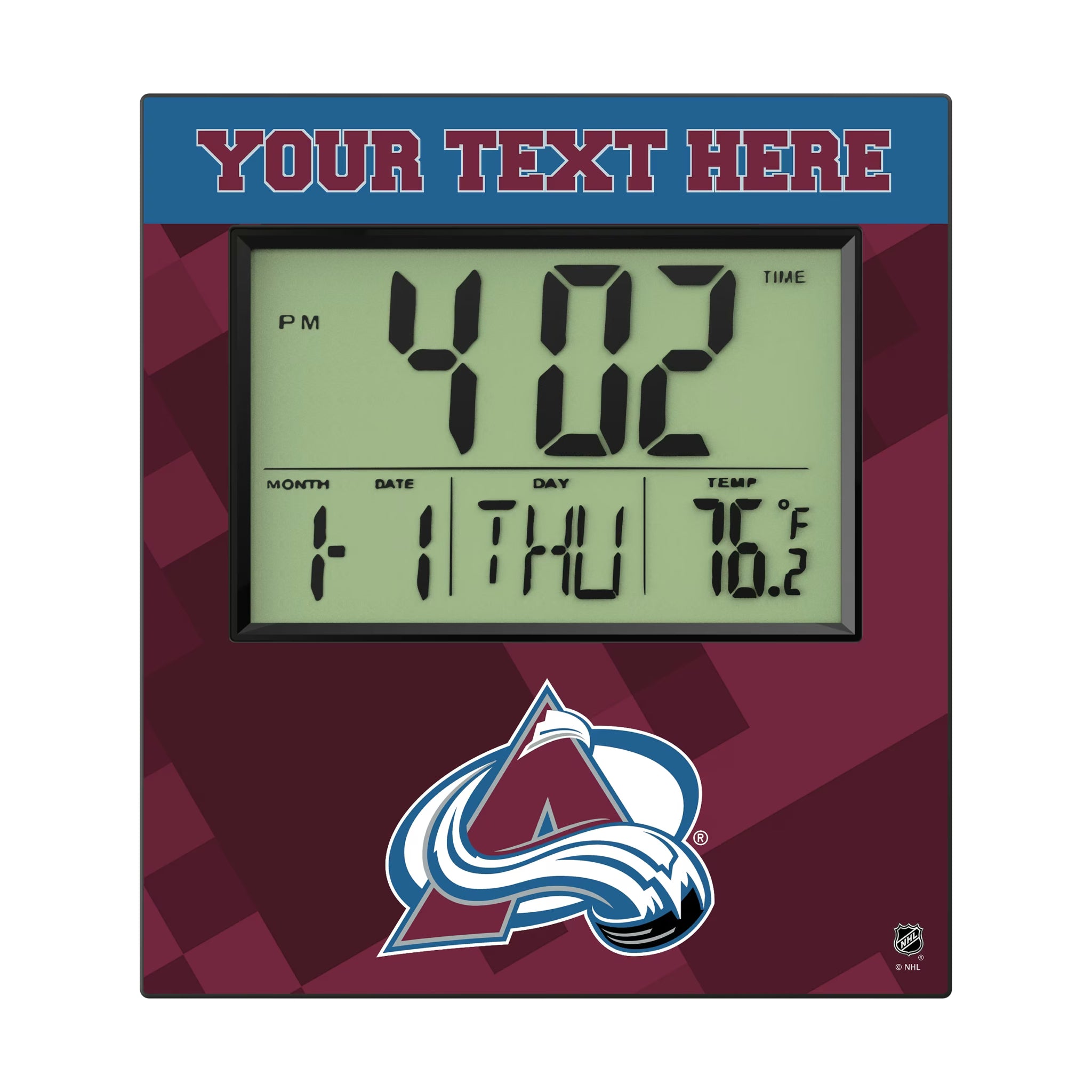 Colorado Avalanche Personalized Color Block Wall Clock