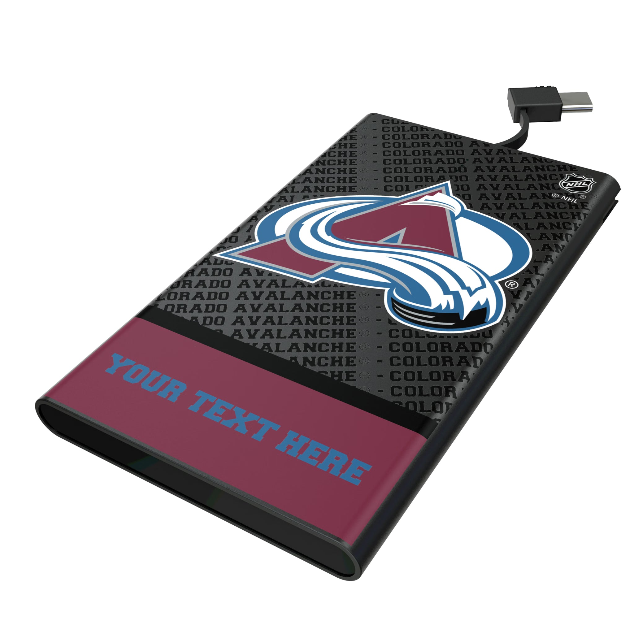 Colorado Avalanche Personalized EndZone Plus 5000mAh Flat Powerbank