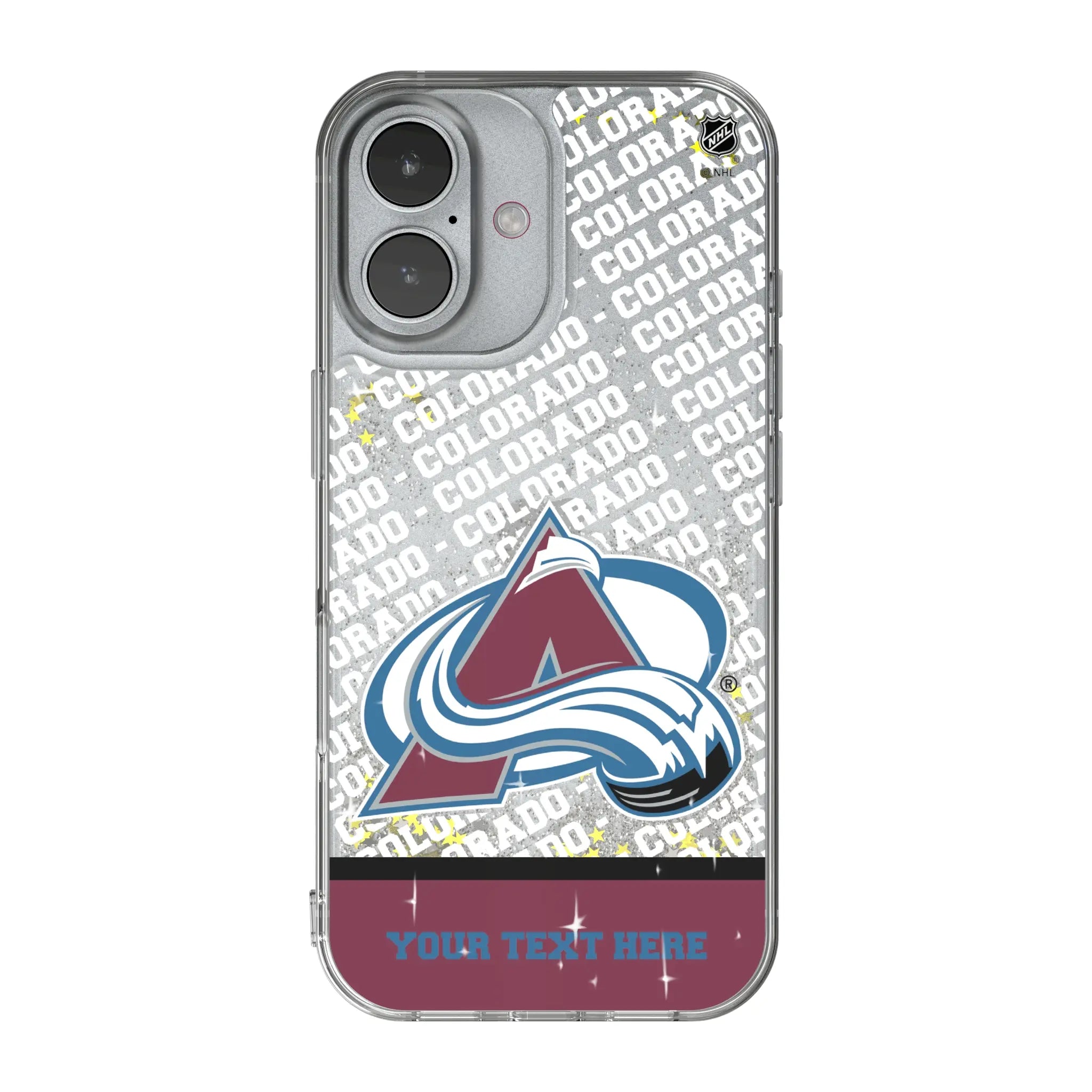 Colorado Avalanche Personalized EndZone Plus iPhone Glitter Phone Case for Apple iPhone