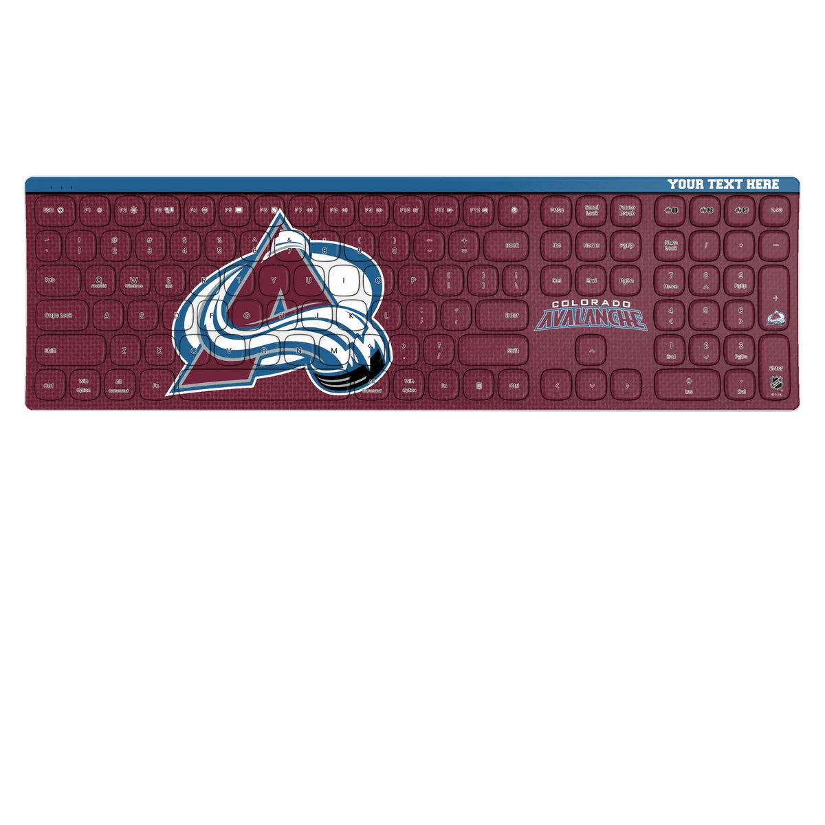 Colorado Avalanche Personalized Endzone Solid KKB605 Curved Wireless Keyboard
