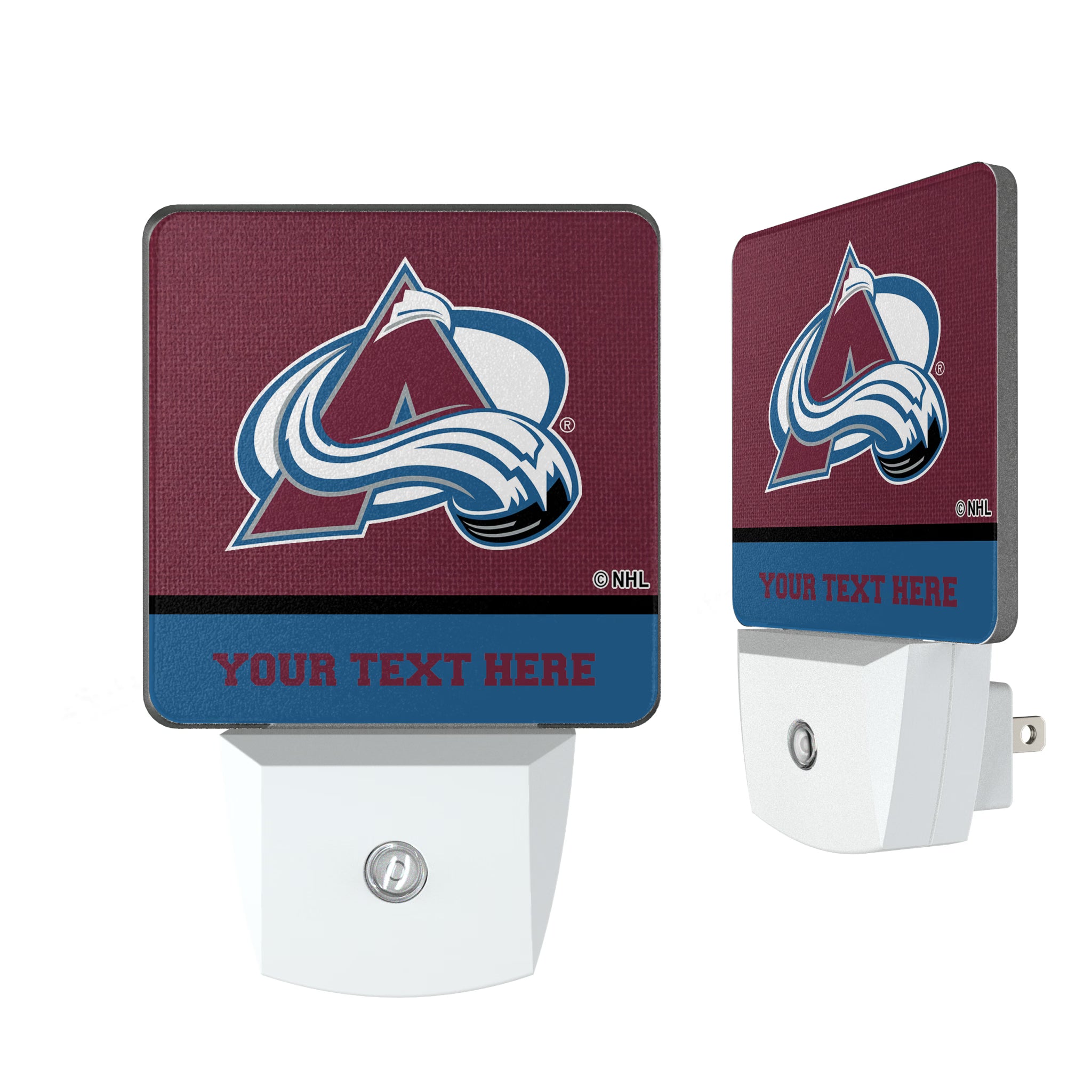 Colorado Avalanche Personalized Endzone Solid Night Light 2-Pack