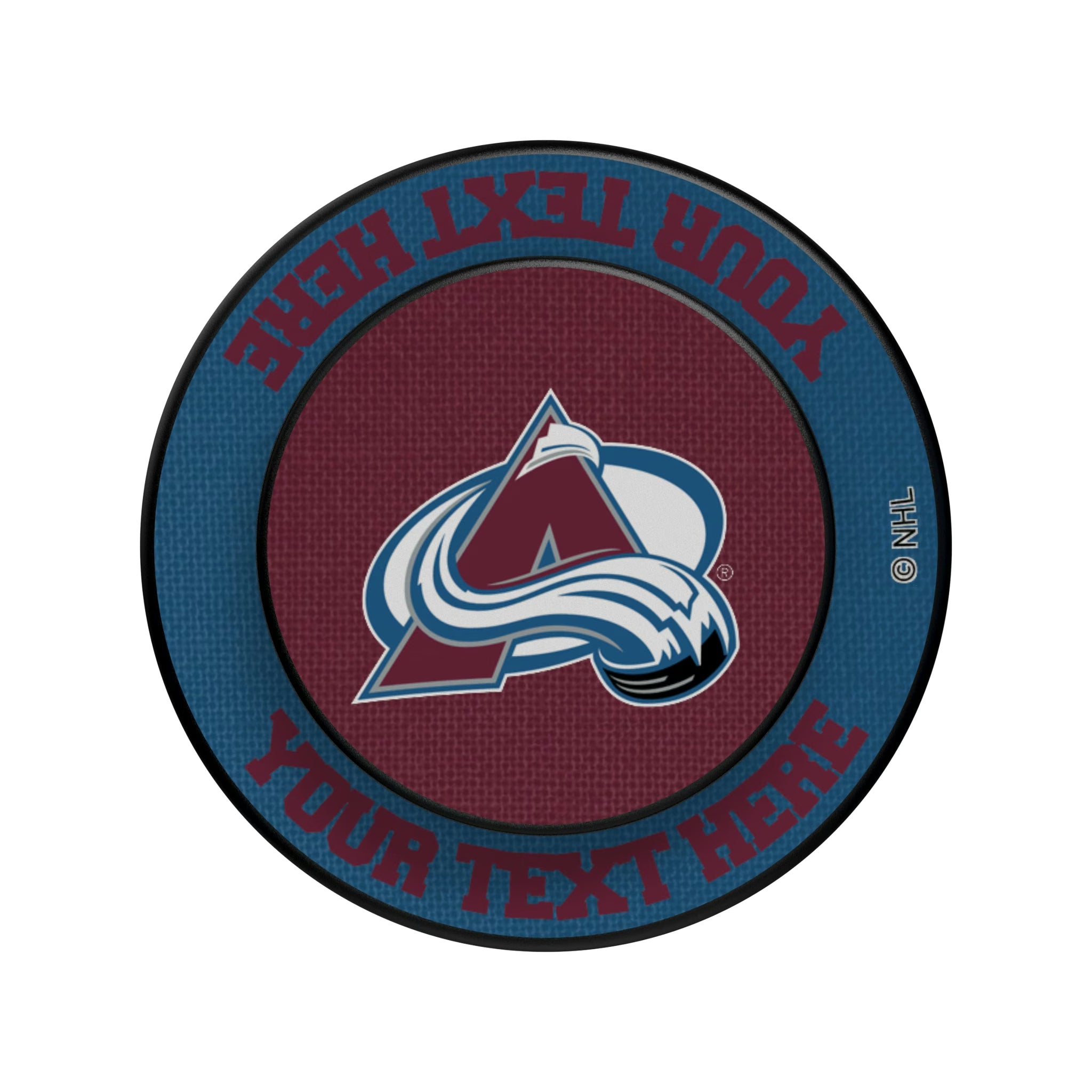 Colorado Avalanche Personalized Endzone Solid Popsockets Round Magnetic