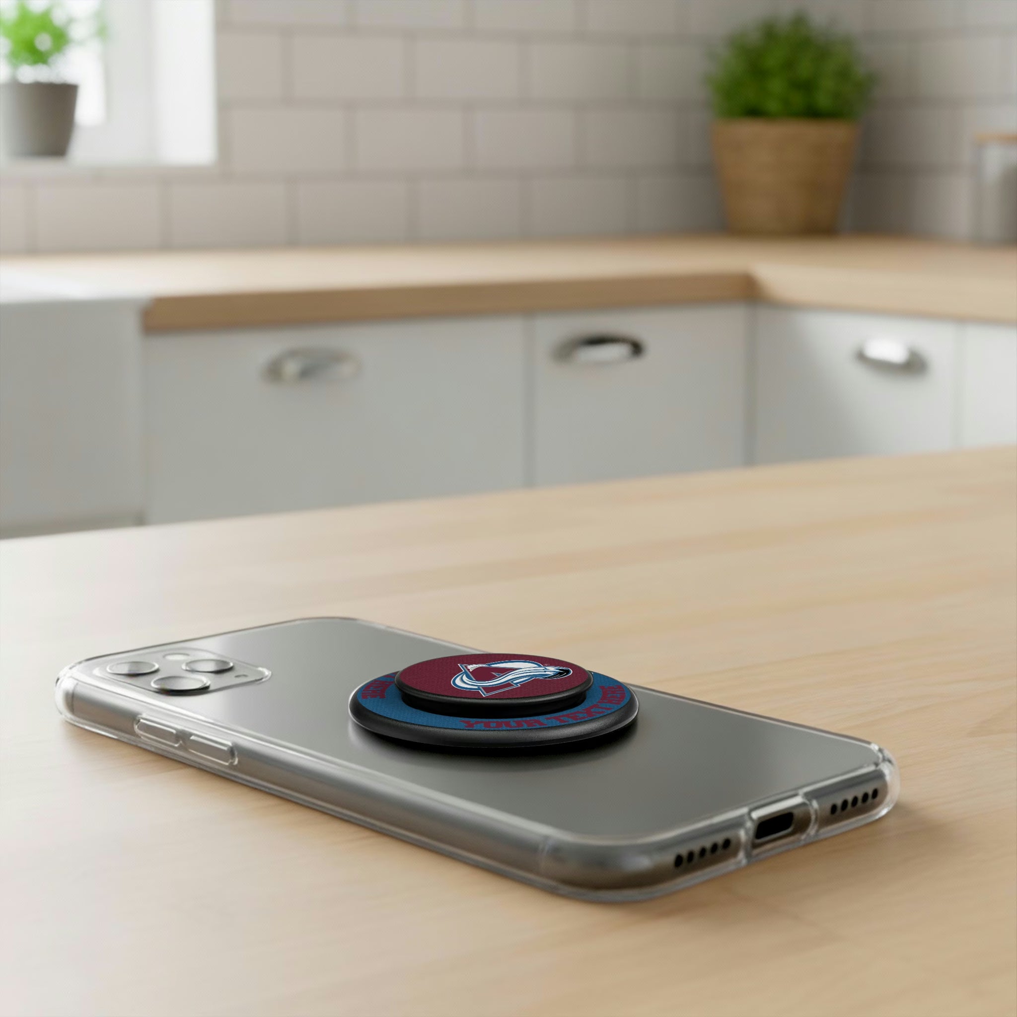 Colorado Avalanche Personalized Endzone Solid Popsockets Round Magnetic - Lifestyle