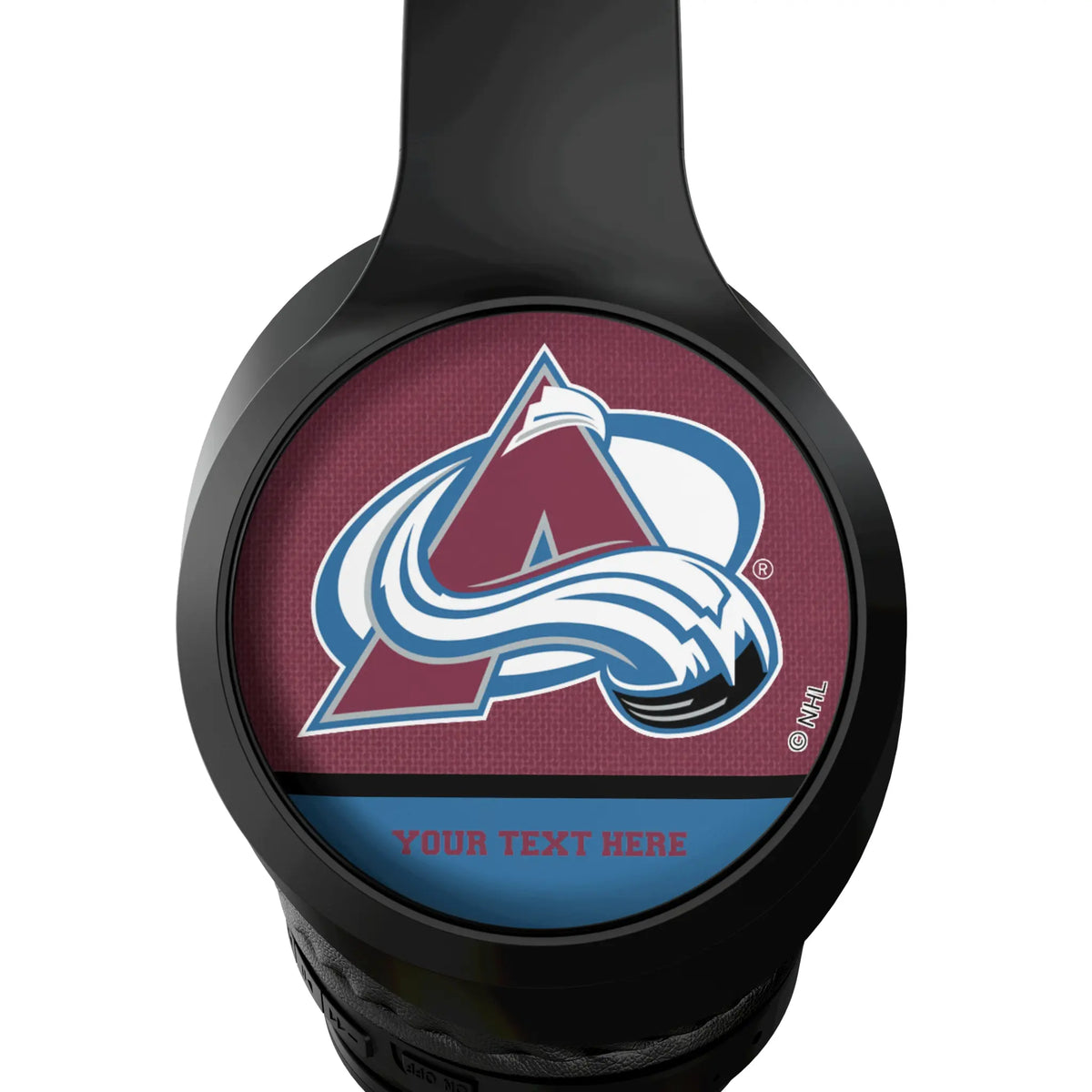 Colorado Avalanche Personalized Endzone Solid Wireless Over-Ear Headphones With Case - Detail