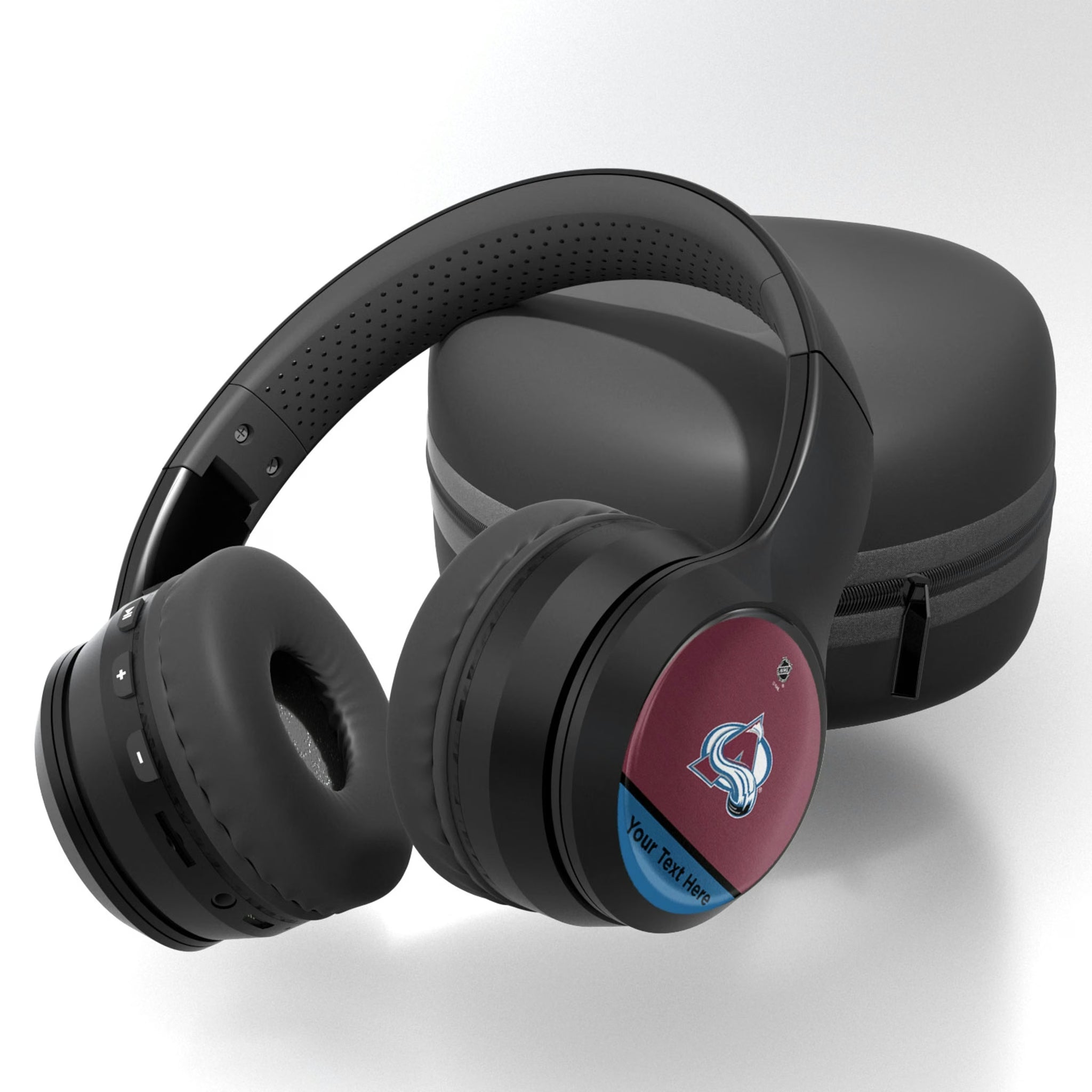 Colorado Avalanche Personalized Endzone Solid Wireless Over-Ear BT Headphones With Case