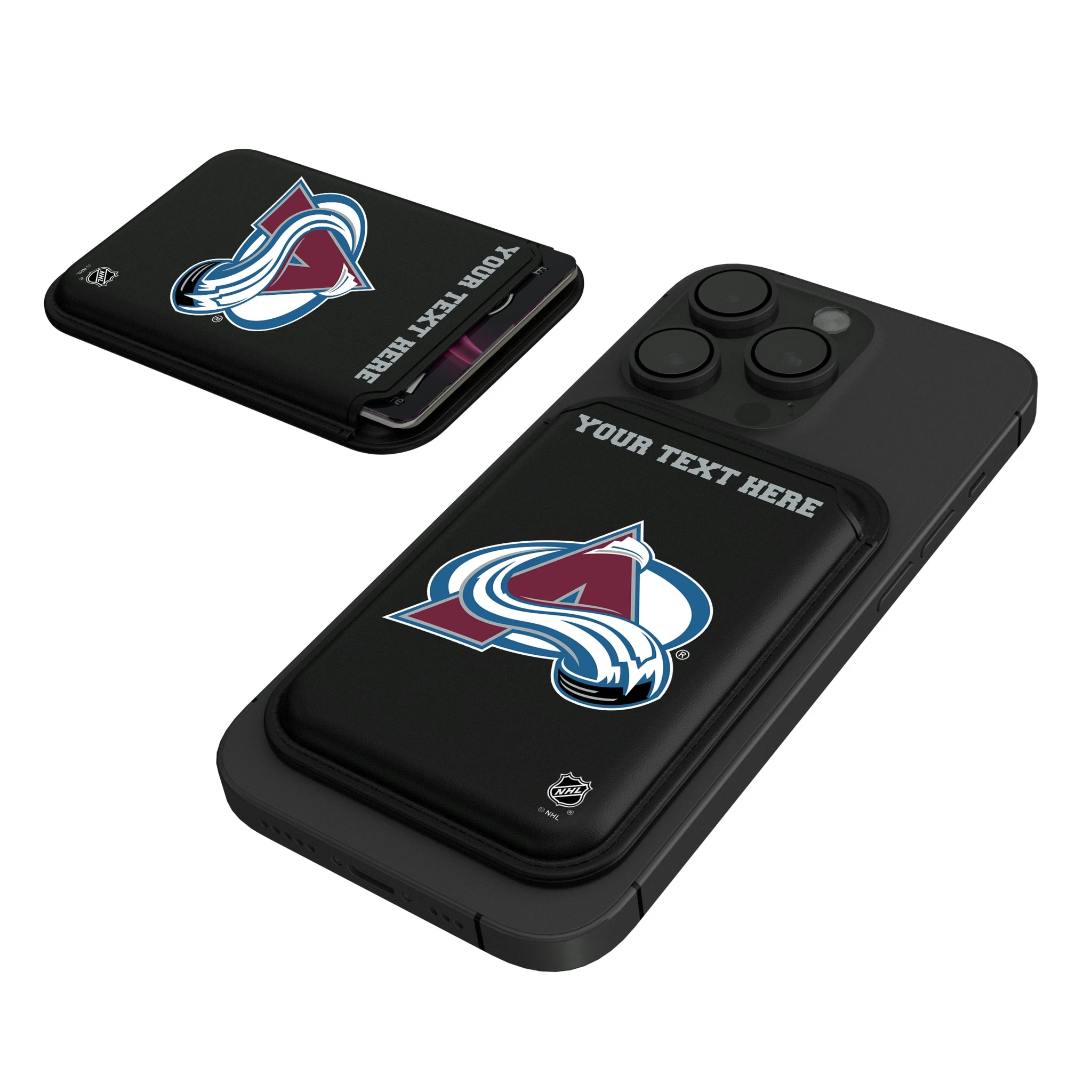 Colorado Avalanche Personalized Insignia Black Magnetic Credit Card Wallet