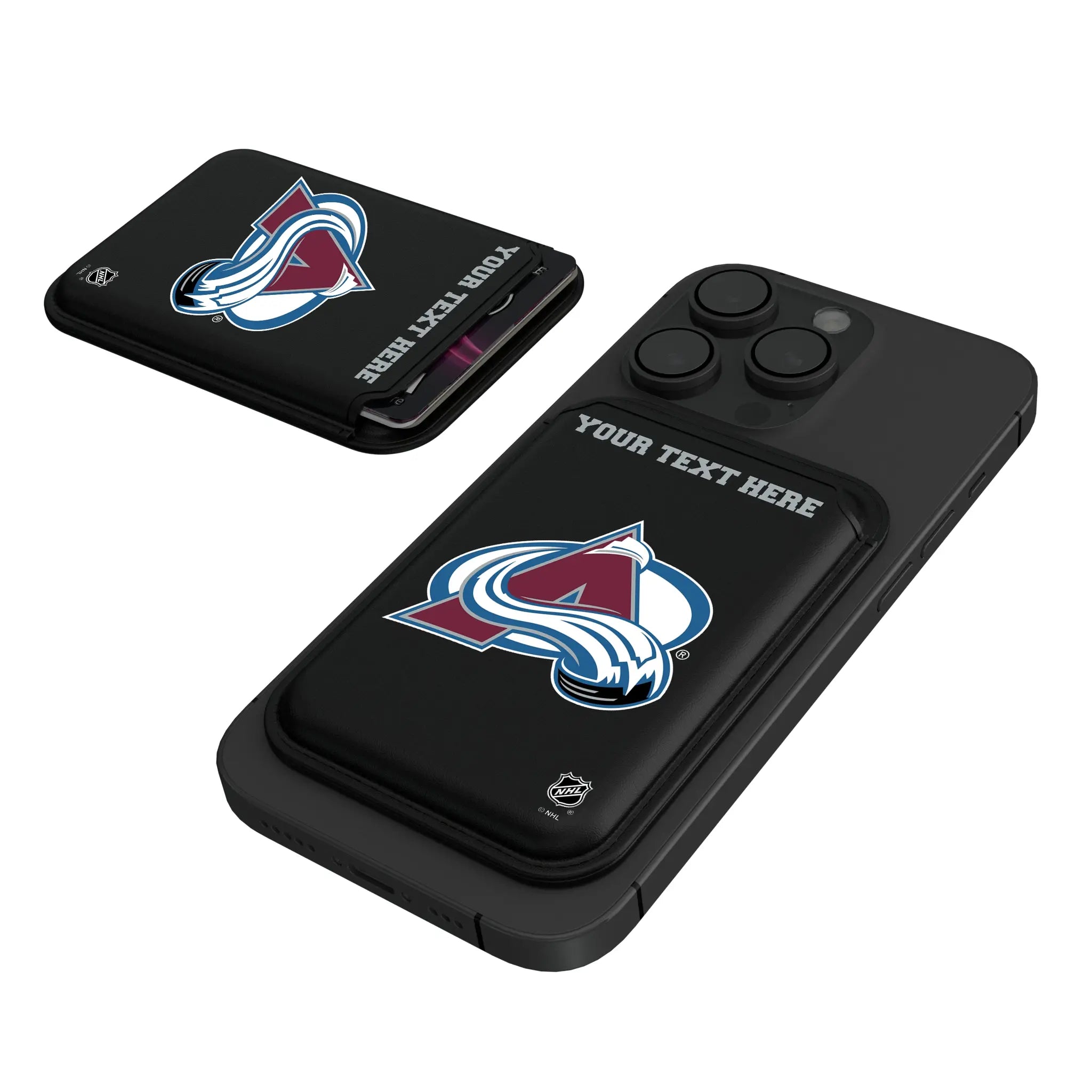 Colorado Avalanche Personalized Insignia Black Magnetic Credit Card Wallet