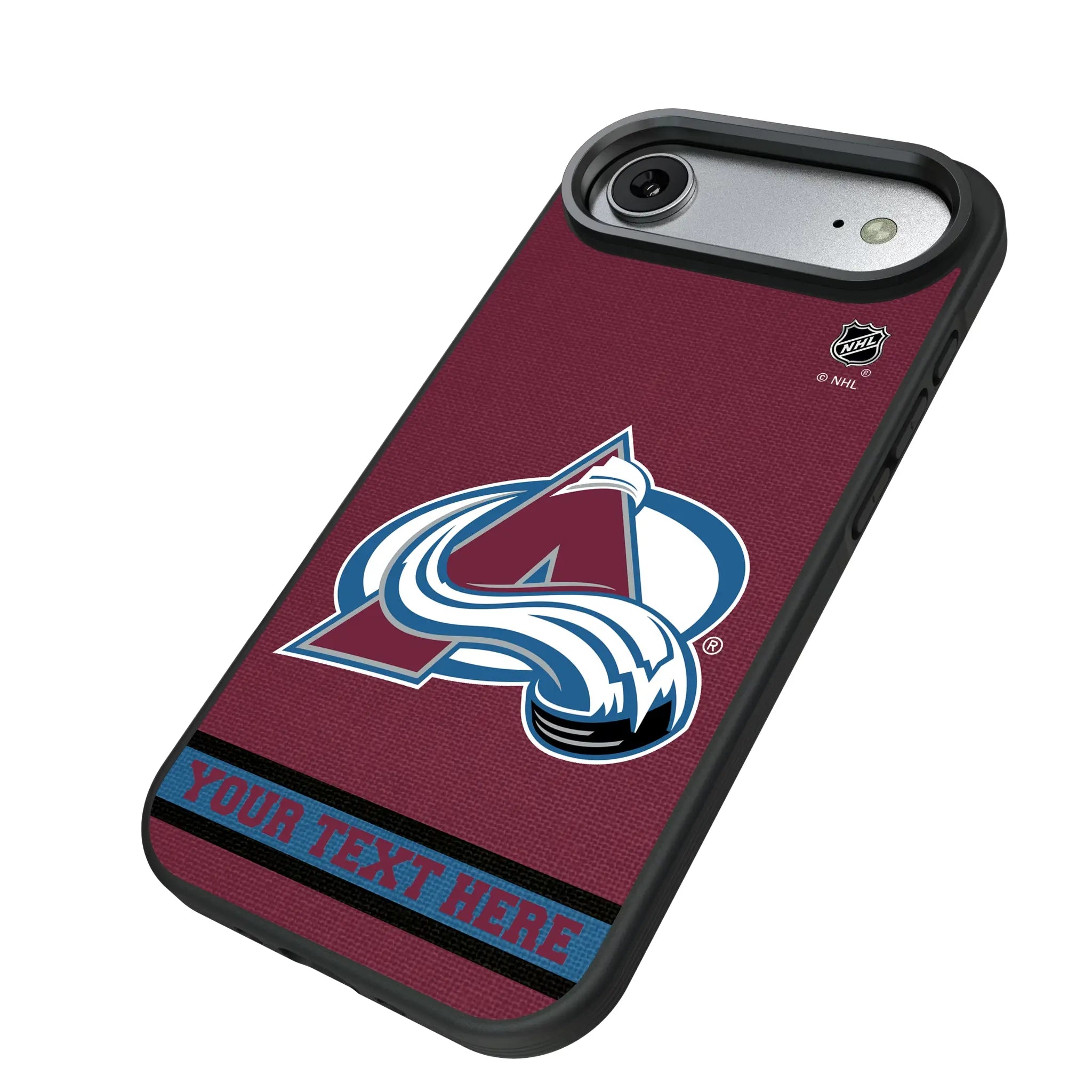 Colorado Avalanche Personalized Stripe iPhone Bump Phone Case for Apple iPhone - Isometric View#Device_iPhone Air