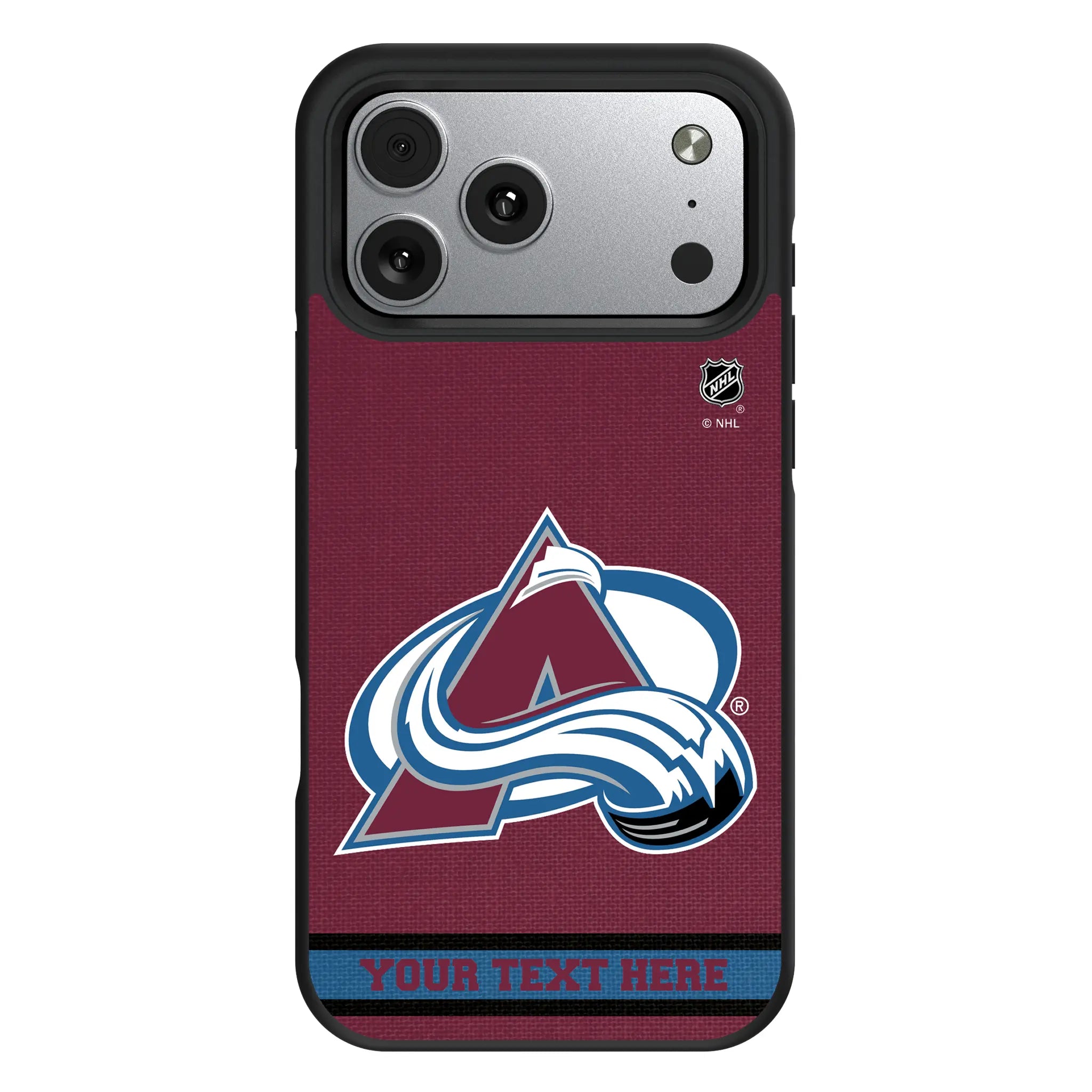 Colorado Avalanche Personalized Stripe iPhone Bump Phone Case for Apple iPhone#Device_iPhone 17 Pro Max
