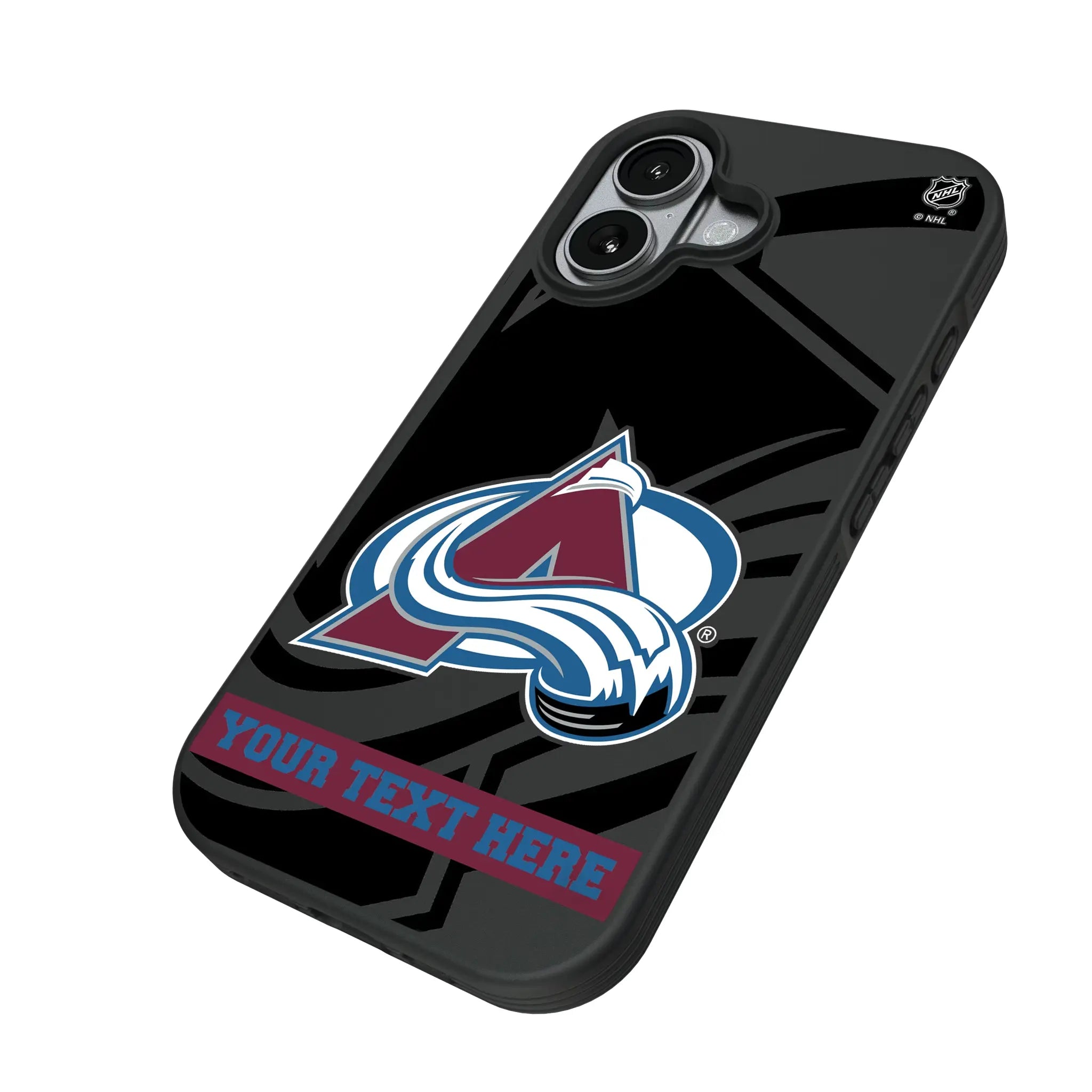 Colorado Avalanche Personalized Tilt iPhone Bump Phone Case for Apple iPhone - Isometric View#Device_iPhone 17