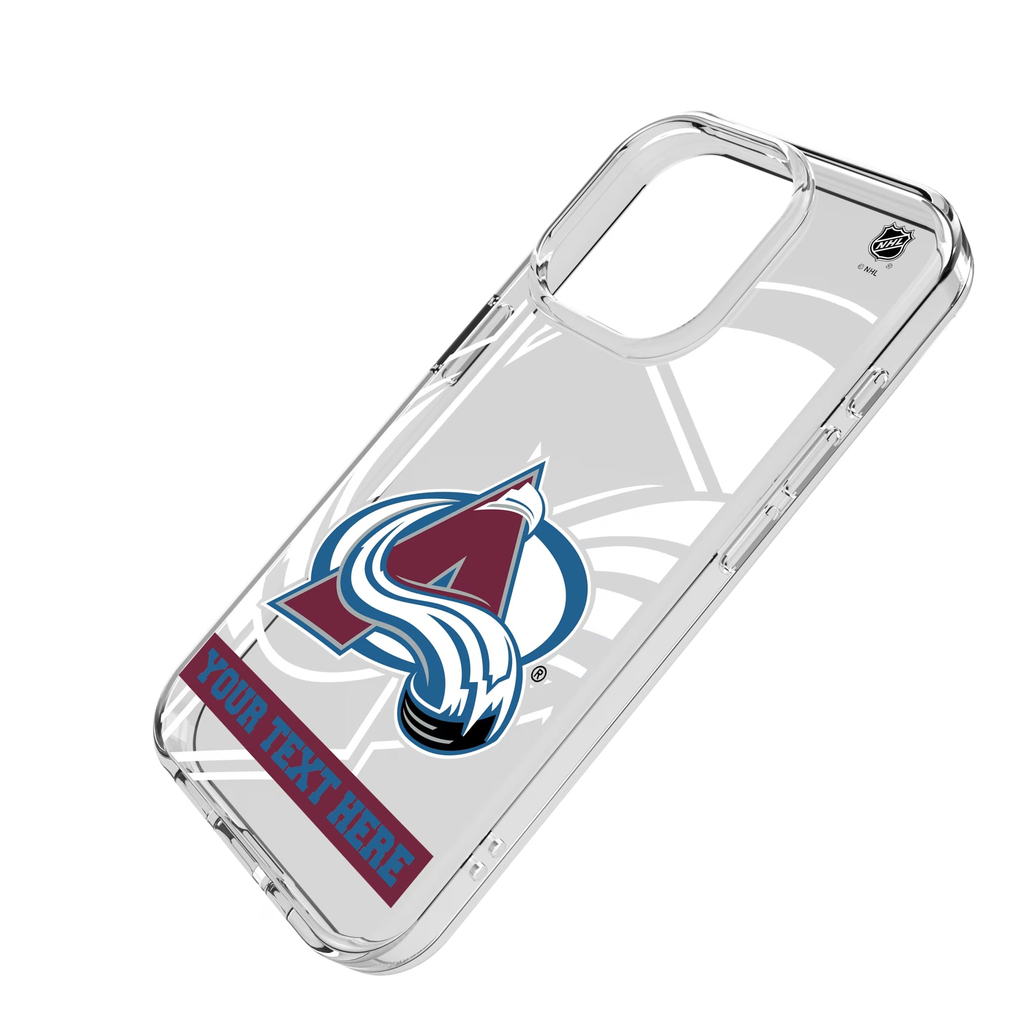 Colorado Avalanche Personalized Tilt iPhone Clear Phone Case for Apple iPhone - Isometric View