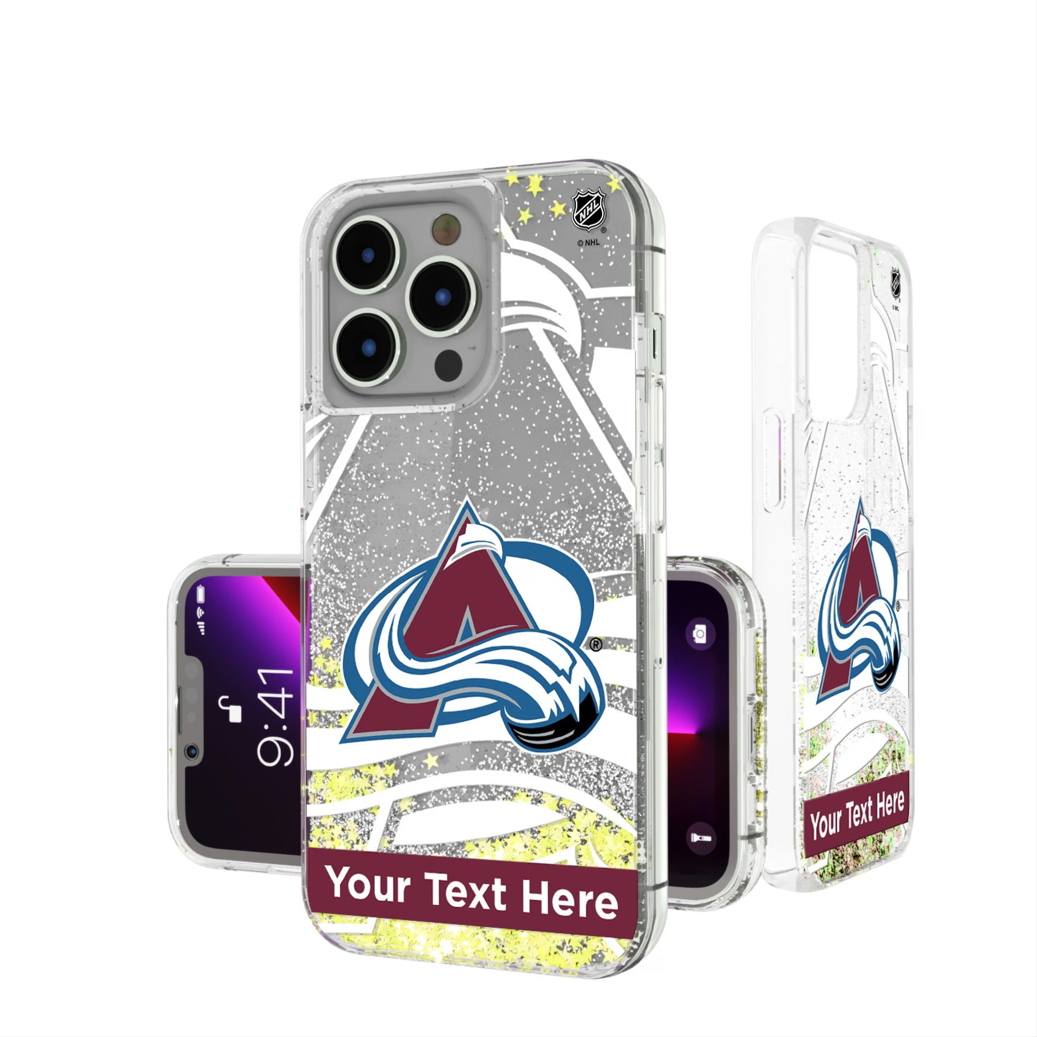 Colorado Avalanche Personalized Tilt iPhone Glitter Phone Case for Apple iPhone