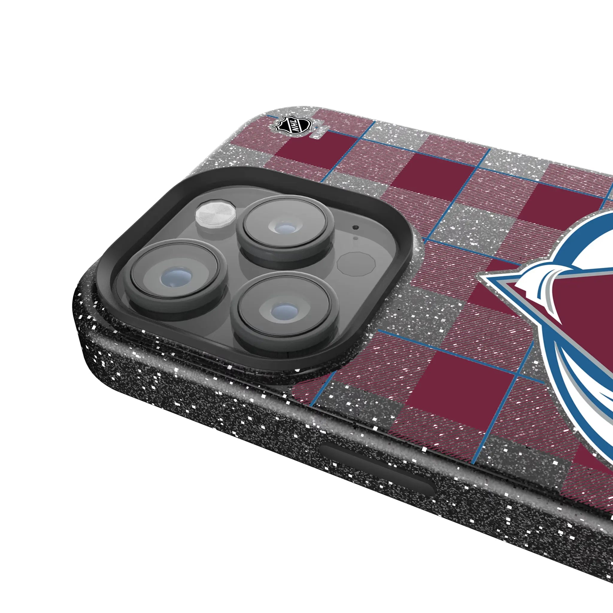 Colorado Avalanche Plaid iPhone Bling Phone Case for Apple iPhone - Detail