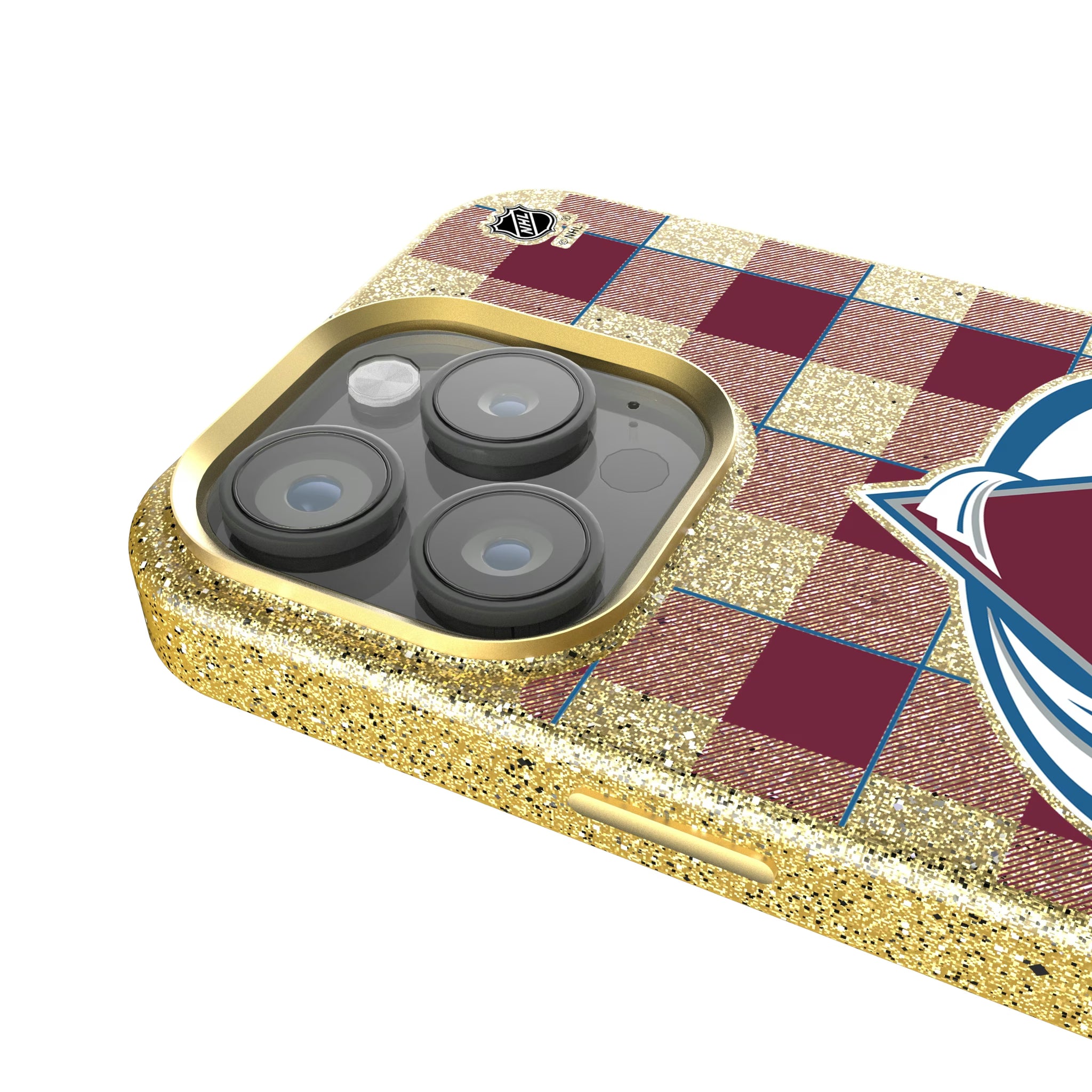 Colorado Avalanche Plaid iPhone Bling Phone Case for Apple iPhone - Detail