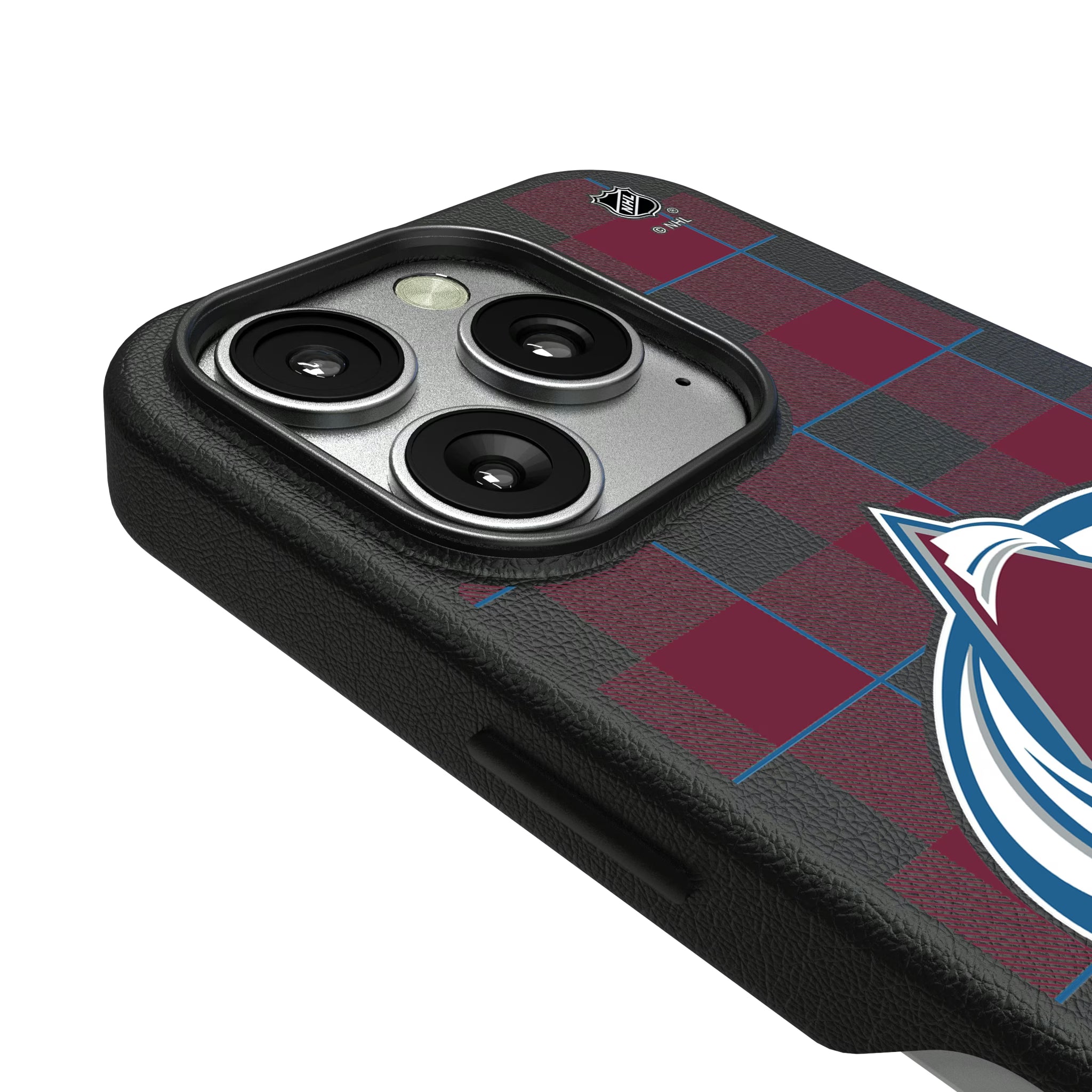 Colorado Avalanche Plaid iPhone MagSafe Compatible Phone Case for Apple iPhone - Detail