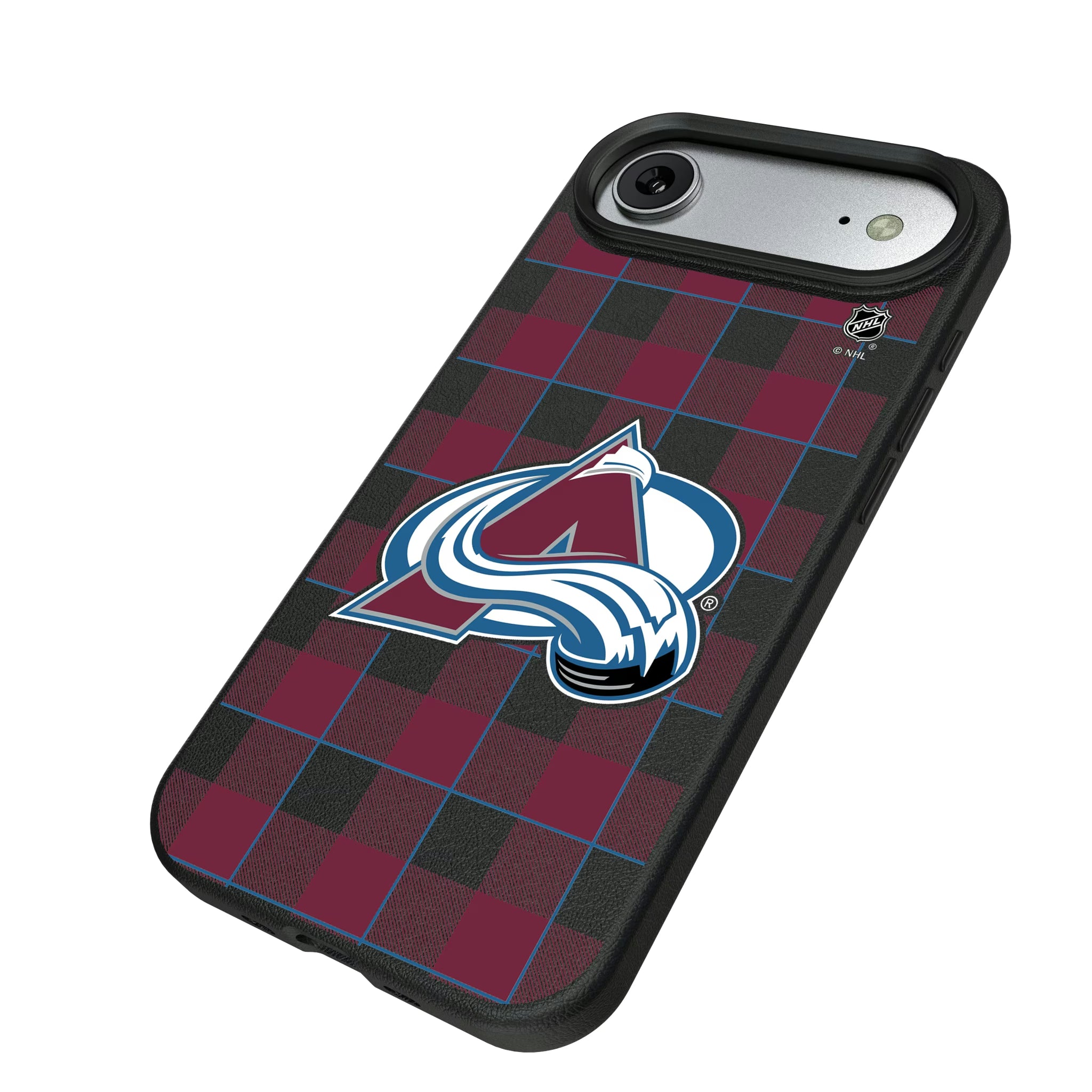 Colorado Avalanche Plaid iPhone MagSafe Compatible Phone Case for Apple iPhone - Isometric View#Device_iPhone Air