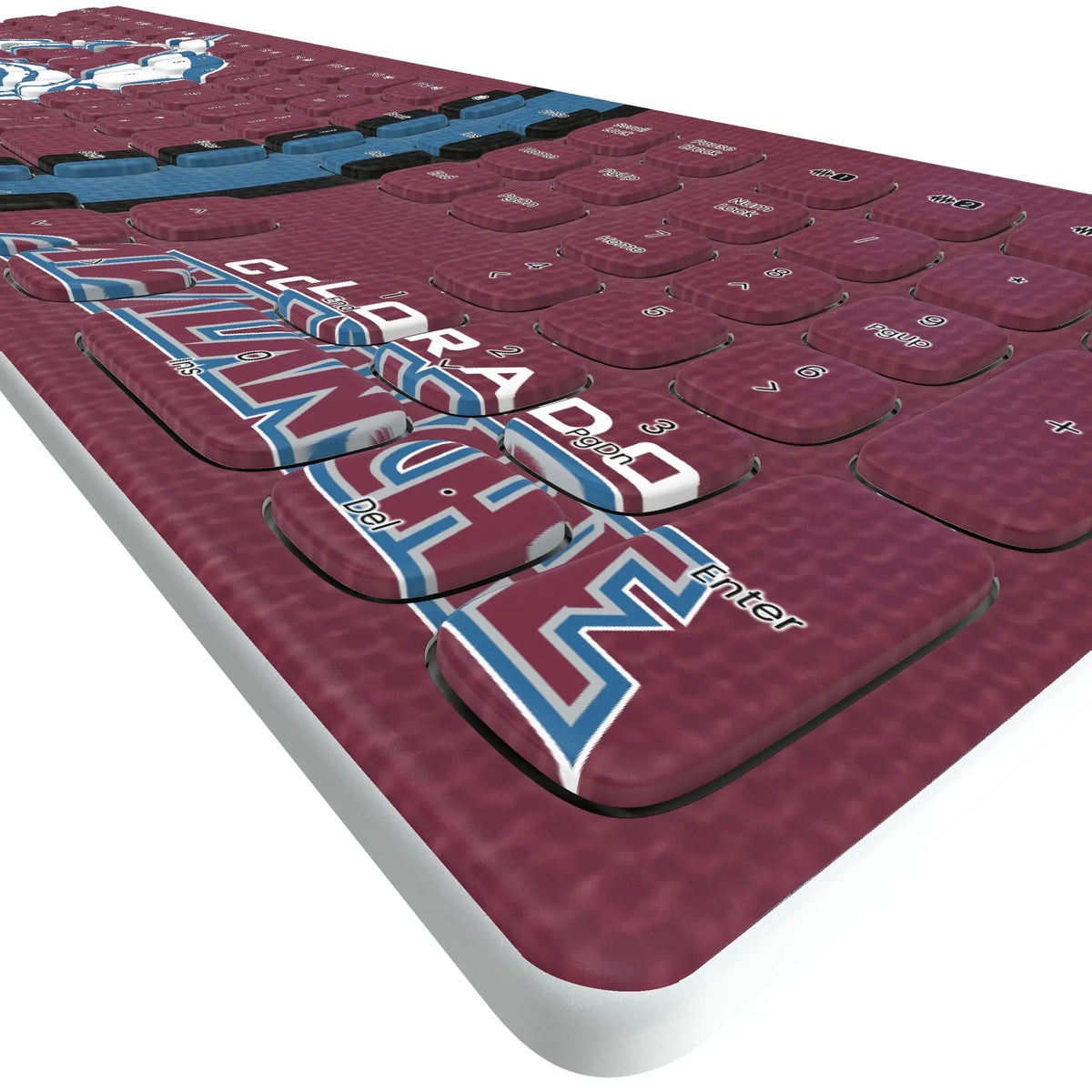 Colorado Avalanche Stripe KKB605 Curved Wireless Keyboard - Detail