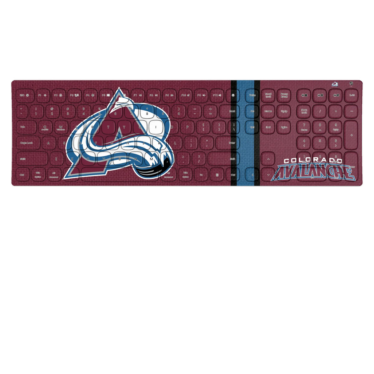 Colorado Avalanche Stripe KKB605 Curved Wireless Keyboard