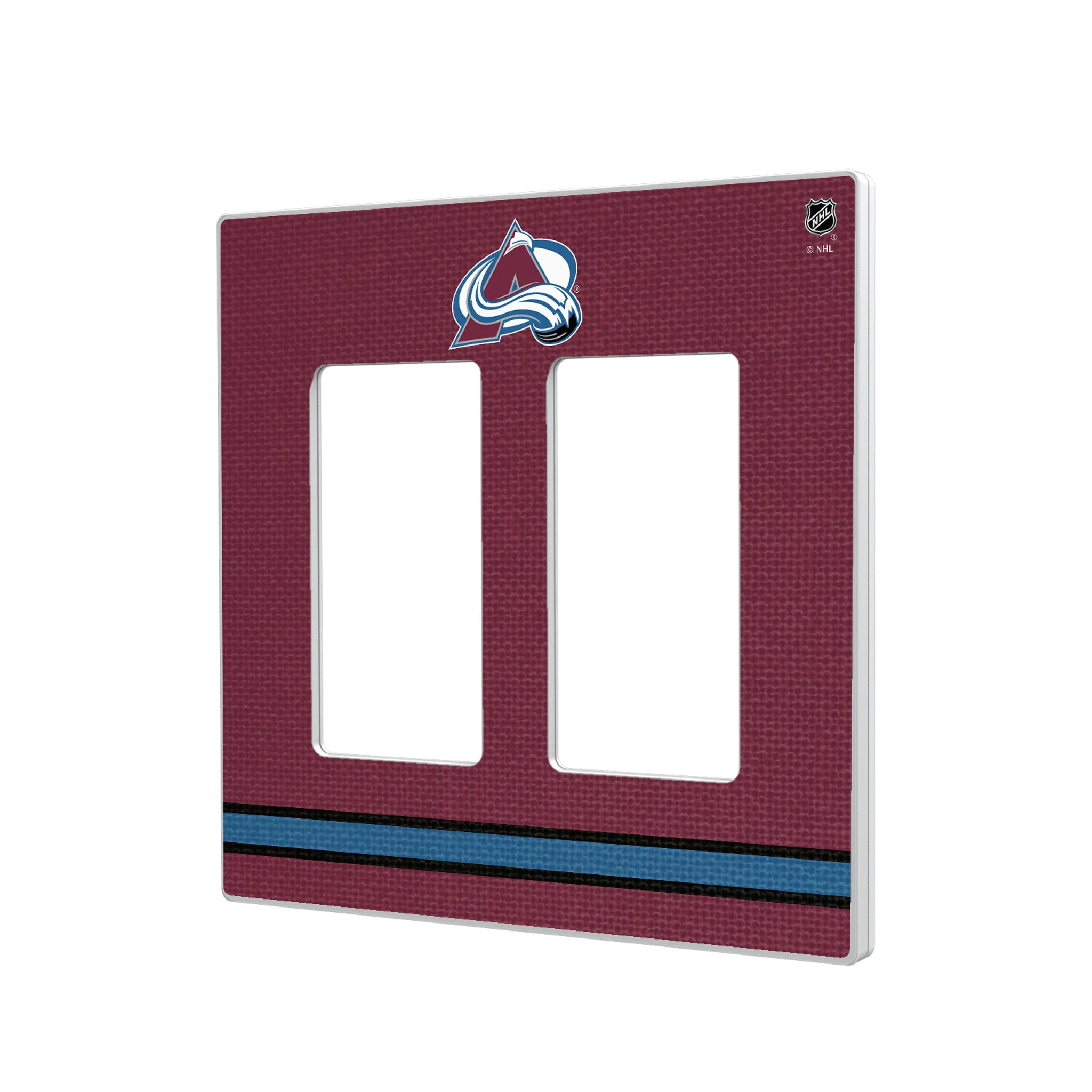 Colorado Avalanche Stripe Hidden-Screw Light Switch Plate#Style_Double Rocker