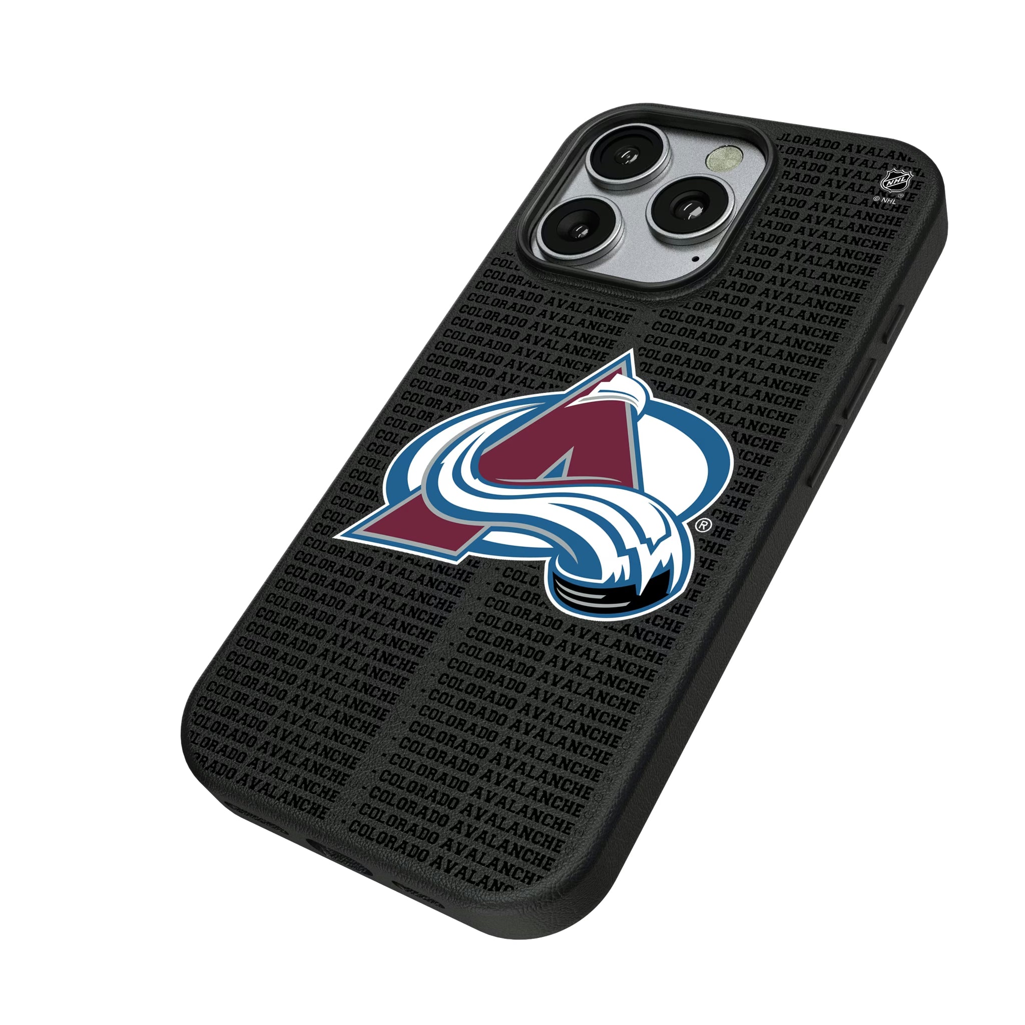 Colorado Avalanche Text Backdrop iPhone MagSafe Compatible Phone Case for Apple iPhone - Isometric View