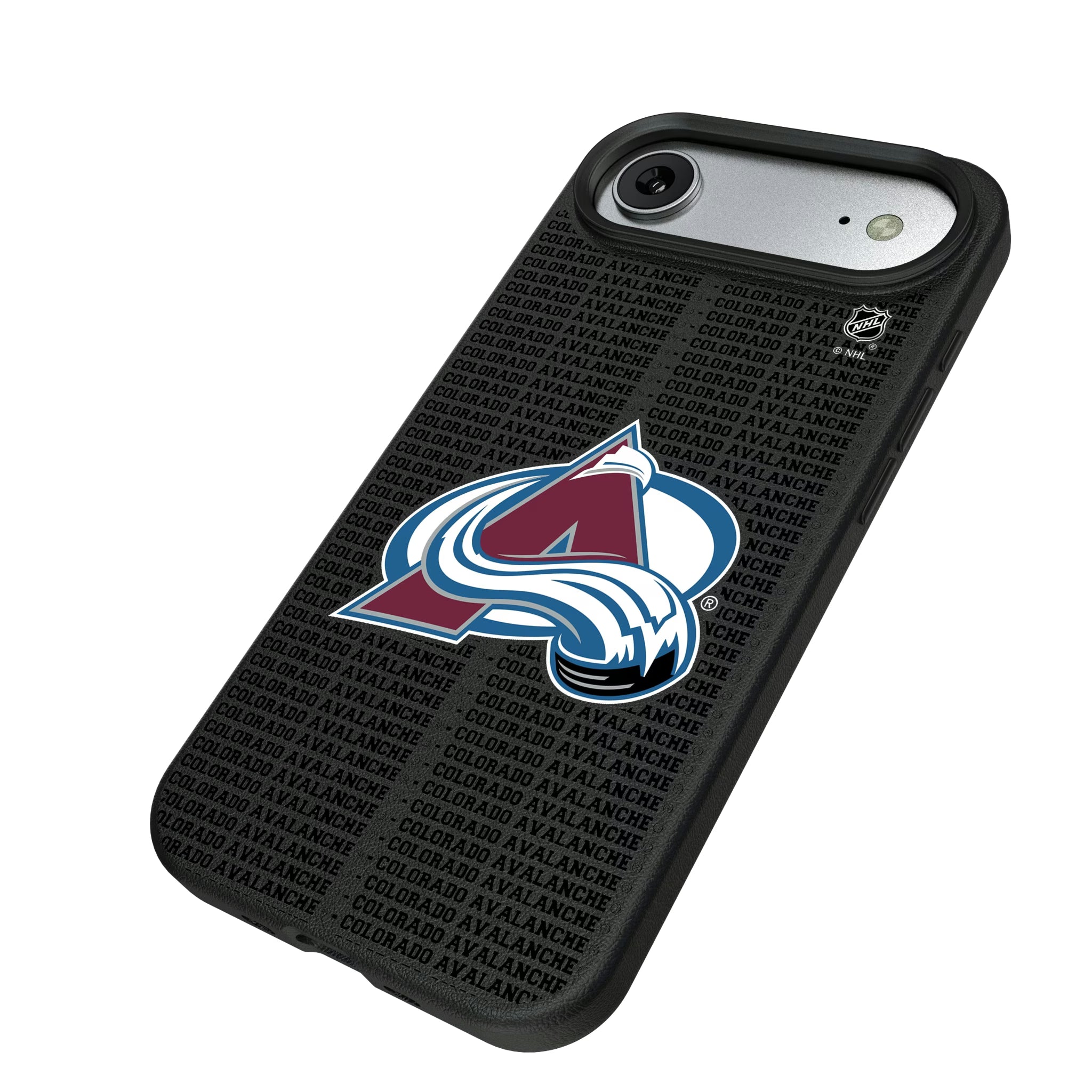 Colorado Avalanche Text Backdrop iPhone MagSafe Compatible Phone Case for Apple iPhone - Isometric View#Device_iPhone Air