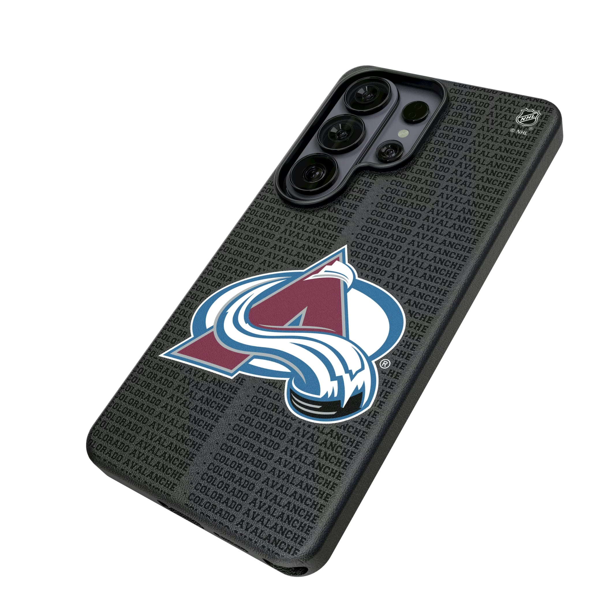Colorado Avalanche Text Backdrop Galaxy MagSafe Compatible Phone Case for Samsung Galaxy - Isometric View