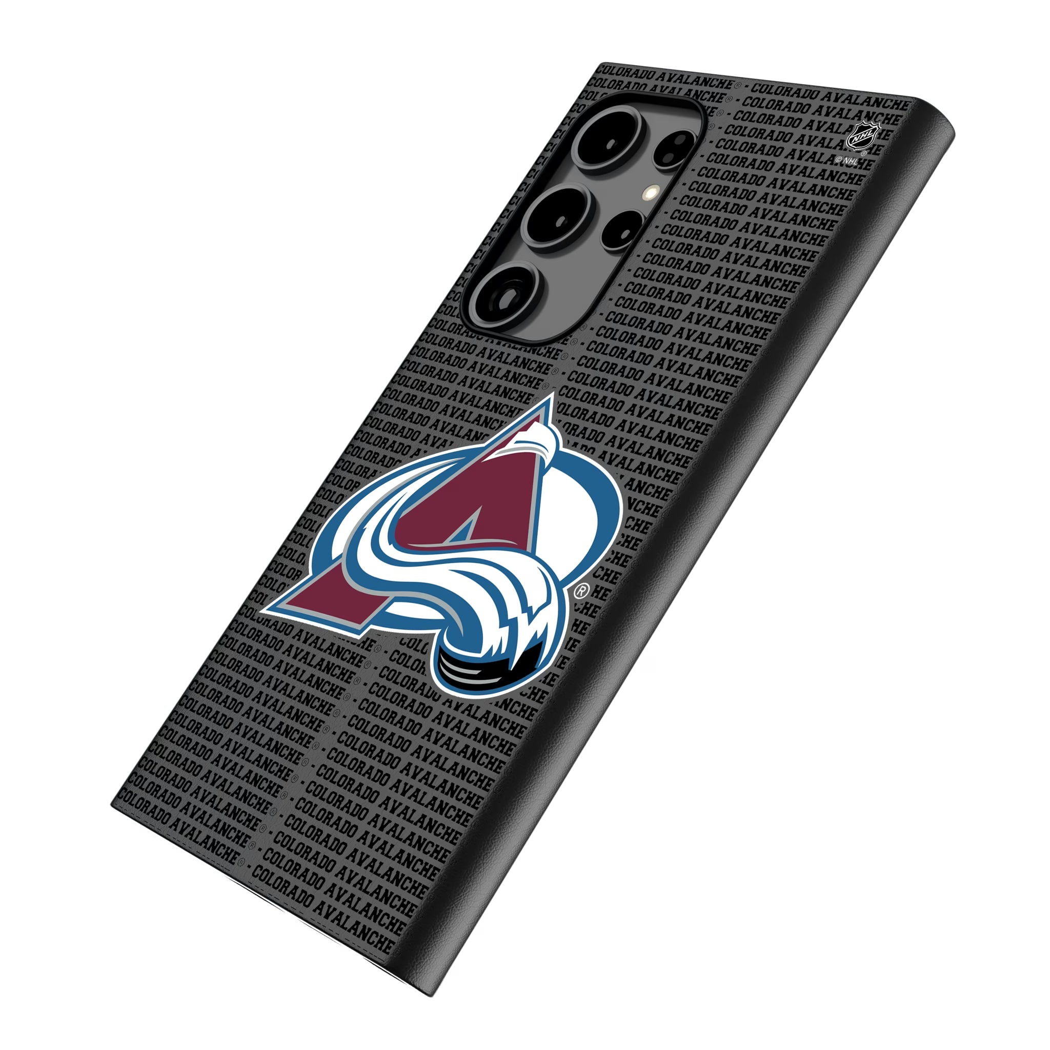 Colorado Avalanche Text Backdrop Galaxy MagSafe Compatible Phone Case for Samsung Galaxy - Isometric View