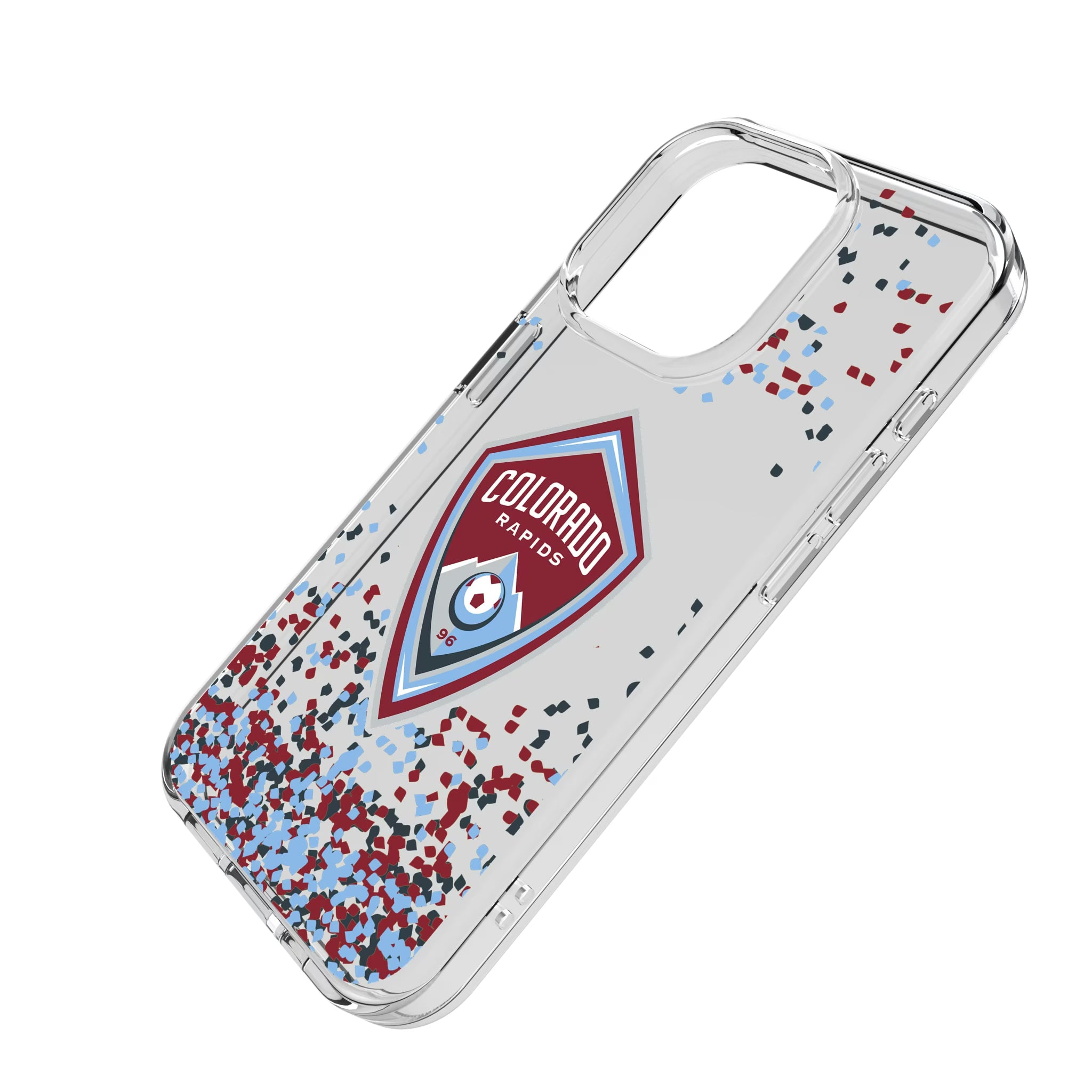Colorado Rapids Confetti iPhone Clear Phone Case for Apple iPhone - Isometric View