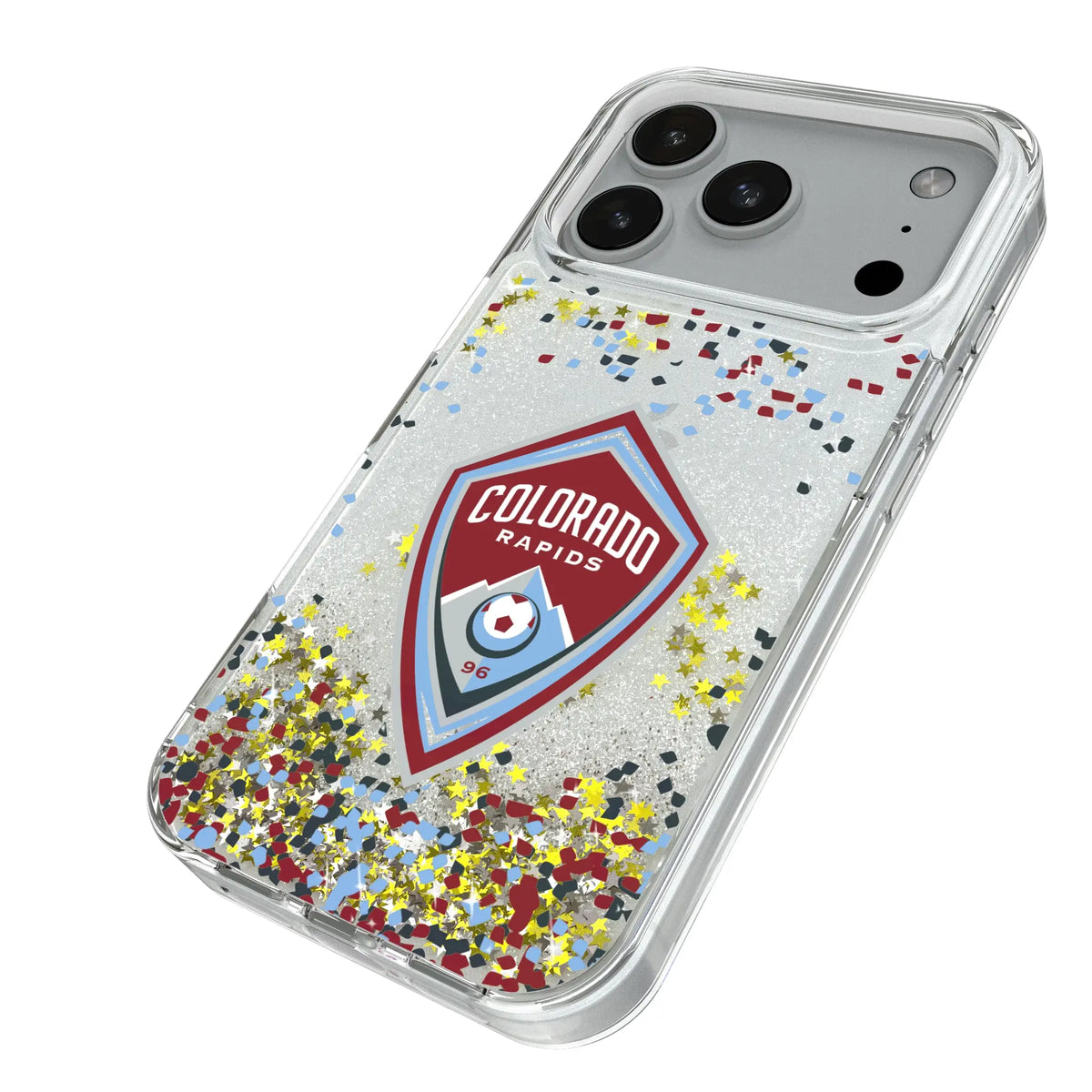 Colorado Rapids Confetti iPhone Glitter Phone Case for Apple iPhone - Isometric View#Device_iPhone 18 Pro