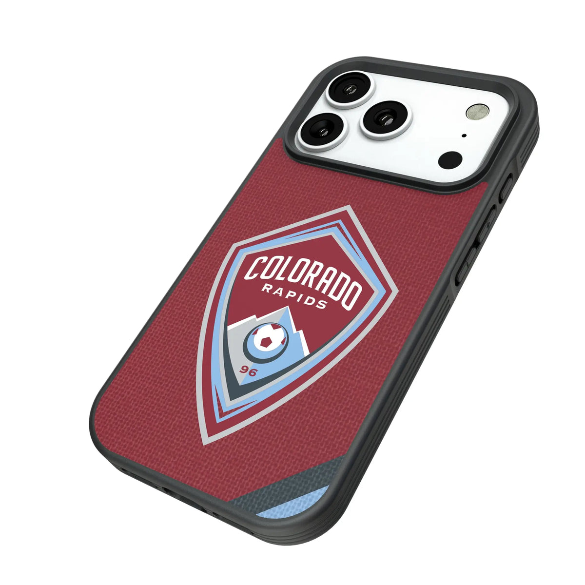 Colorado Rapids Diagonal Stripe iPhone Bump Phone Case for Apple iPhone - Isometric View#Device_iPhone 18 Pro