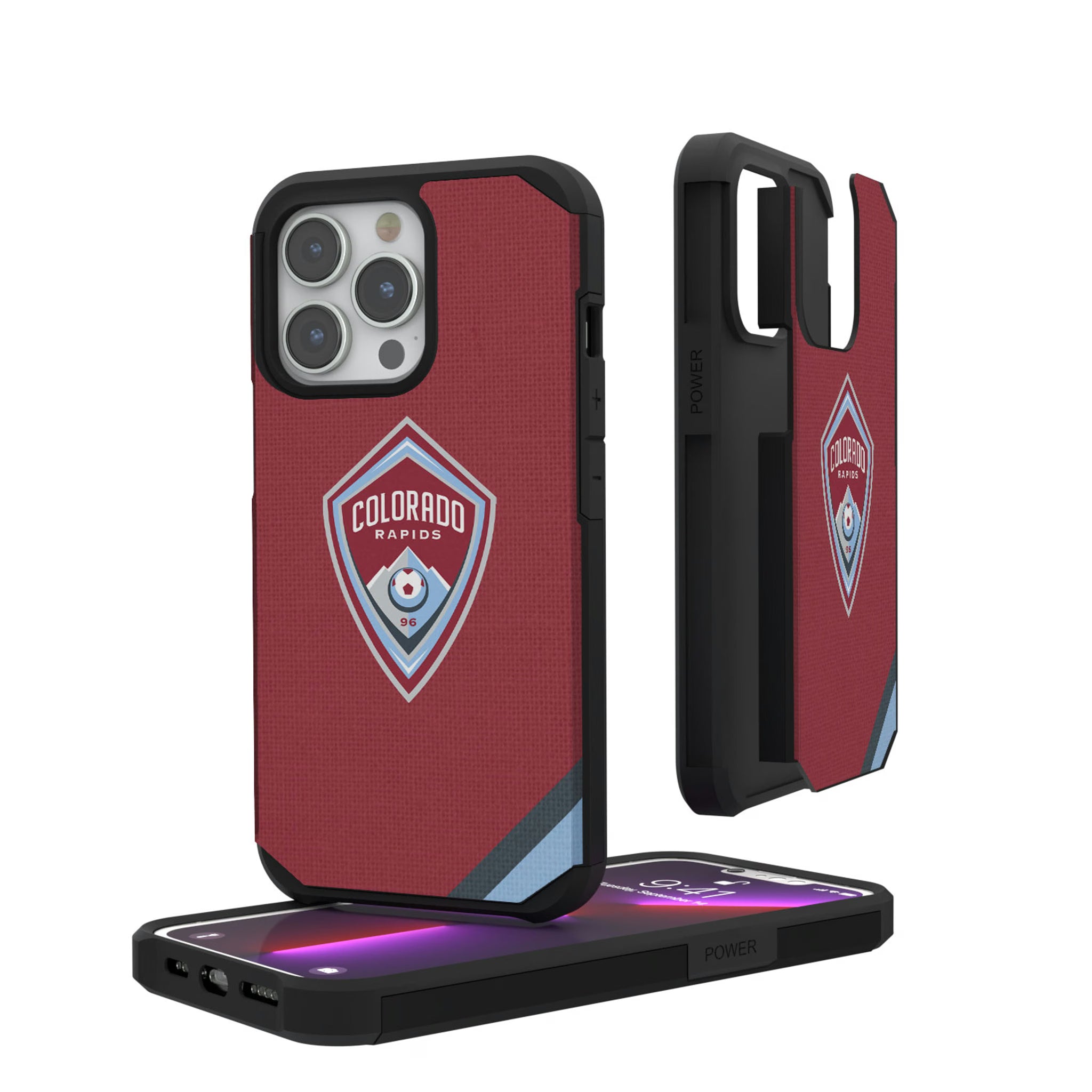 Colorado Rapids Diagonal Stripe iPhone Rugged Phone Case for Apple iPhone
