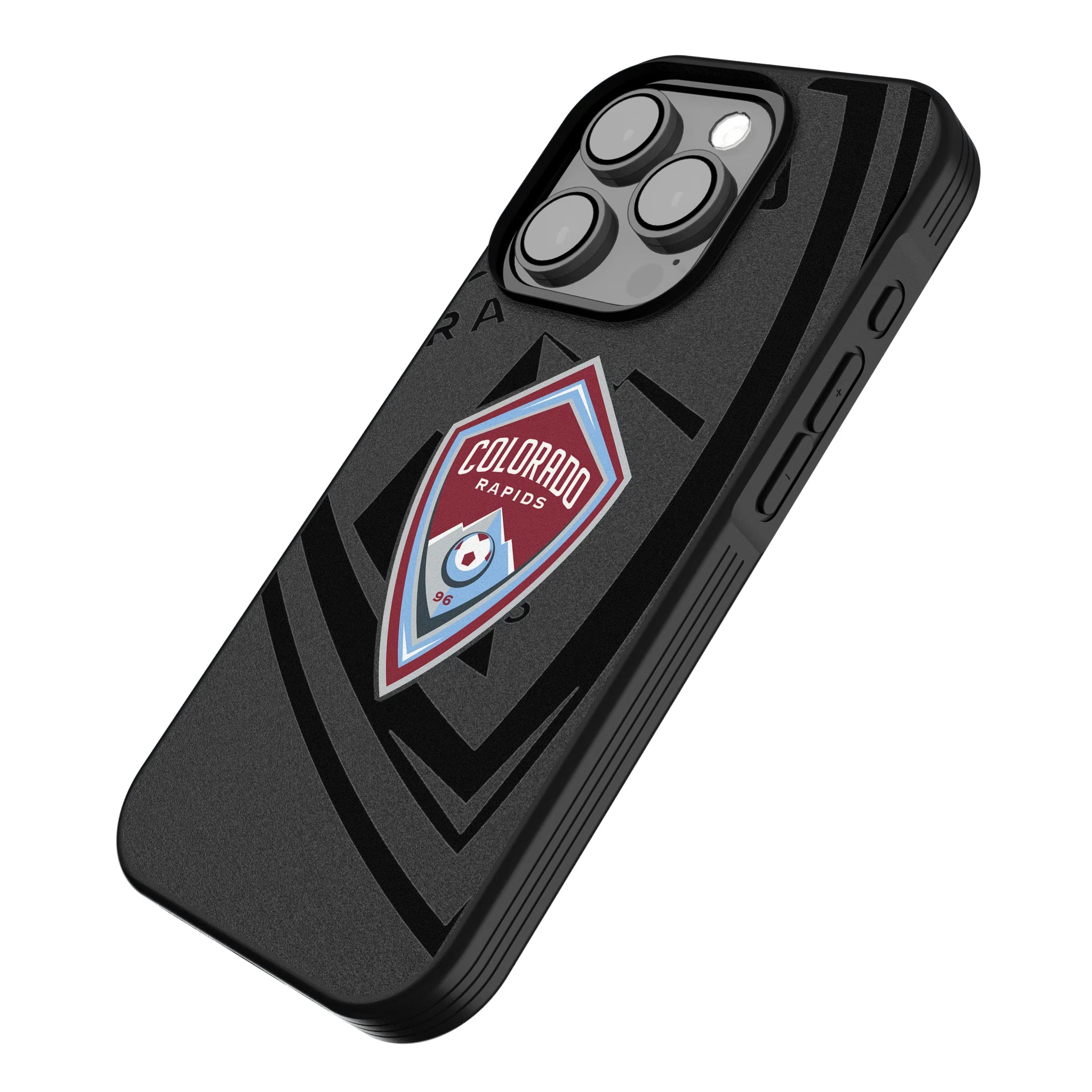 Colorado Rapids Monocolor Tilt iPhone Bump Phone Case for Apple iPhone - Isometric View