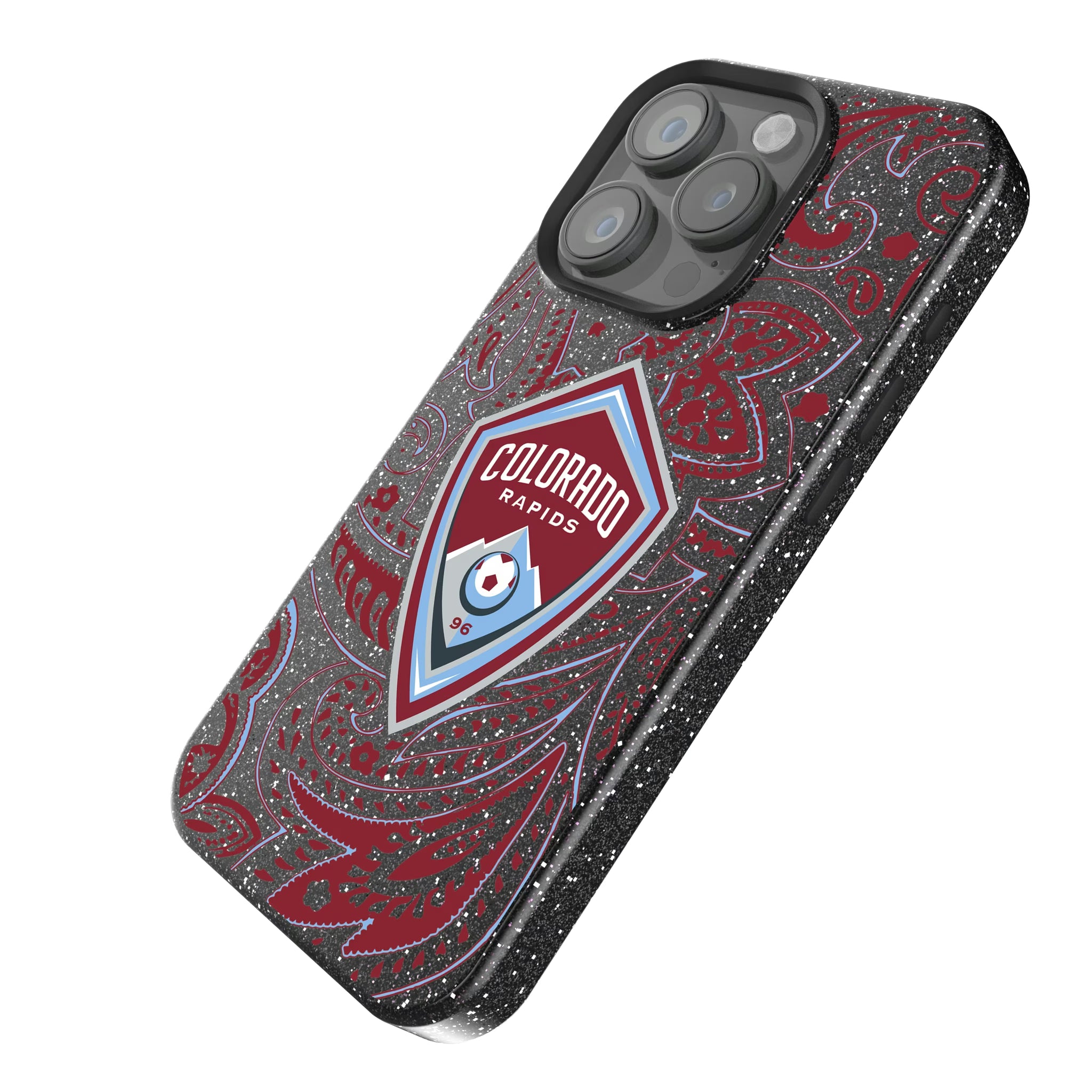 Colorado Rapids Paisley iPhone Bling Phone Case for Apple iPhone - Isometric View