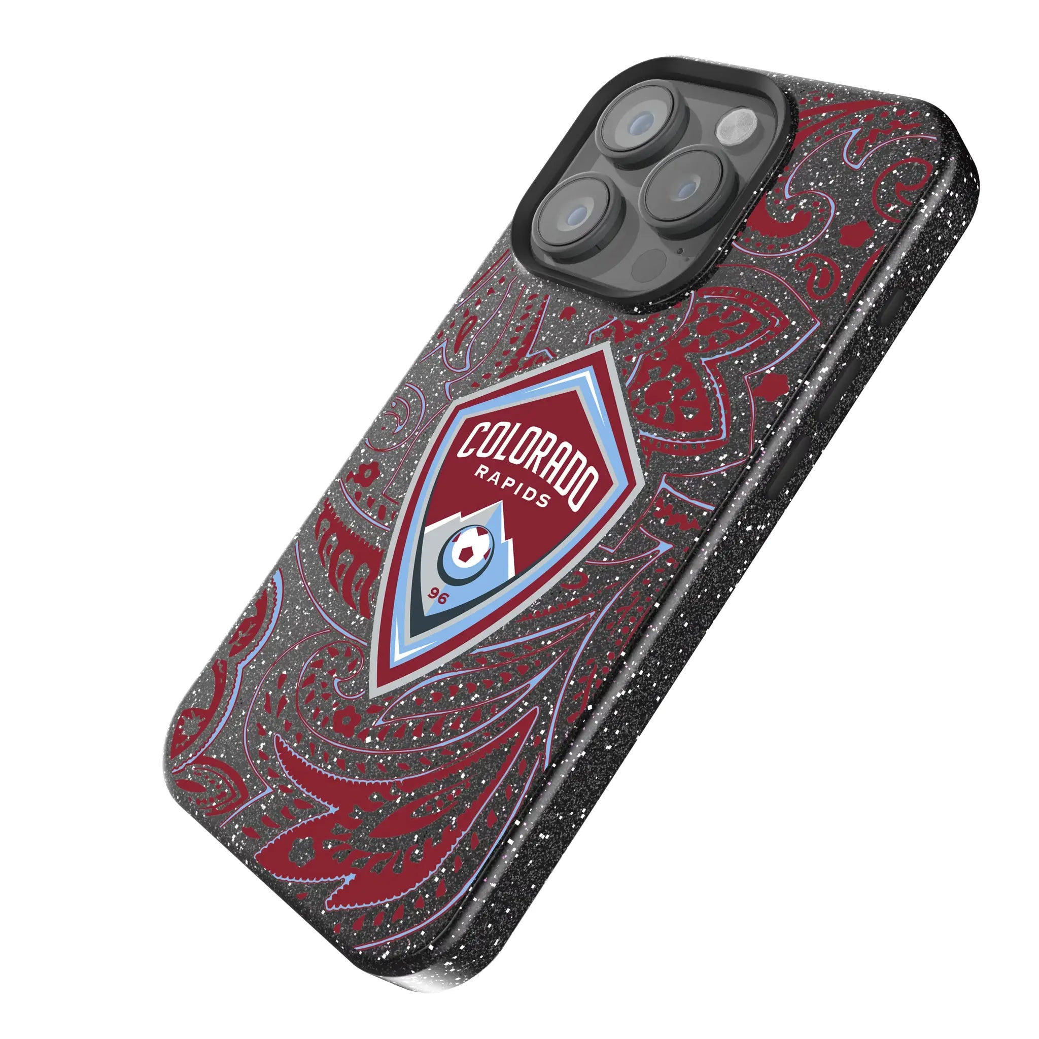 Colorado Rapids Paisley iPhone Bling Phone Case for Apple iPhone - Isometric View