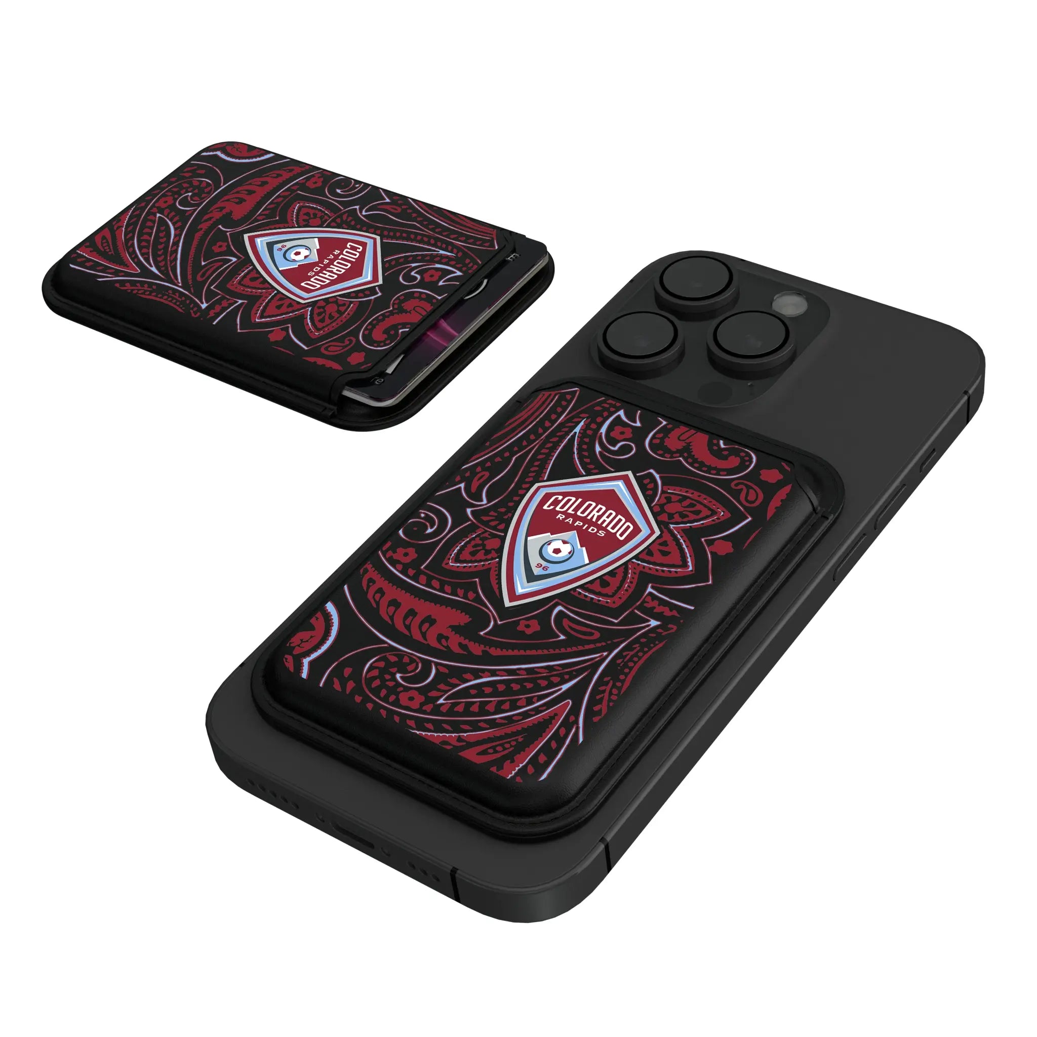 Colorado Rapids Paisley Black Magnetic Credit Card Wallet