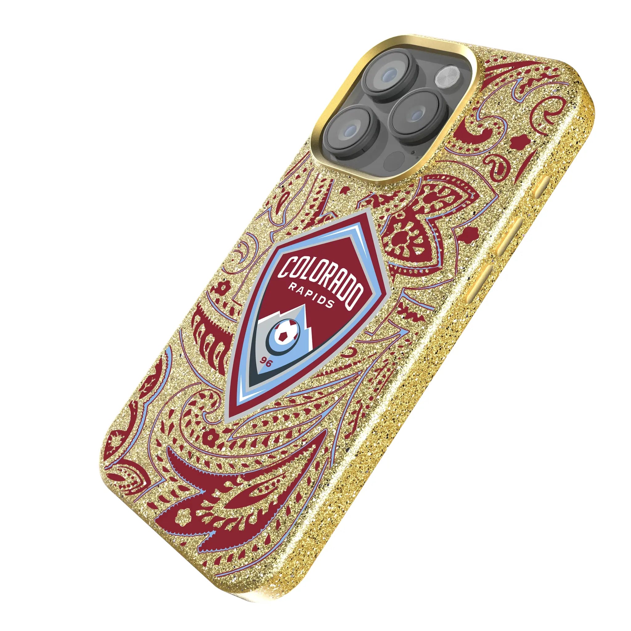 Colorado Rapids Paisley iPhone Bling Phone Case for Apple iPhone - Isometric View