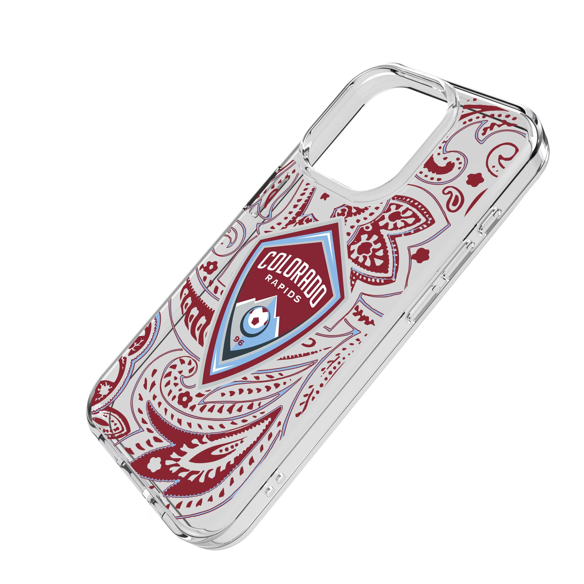 Colorado Rapids Paisley iPhone Clear Phone Case for Apple iPhone - Isometric View