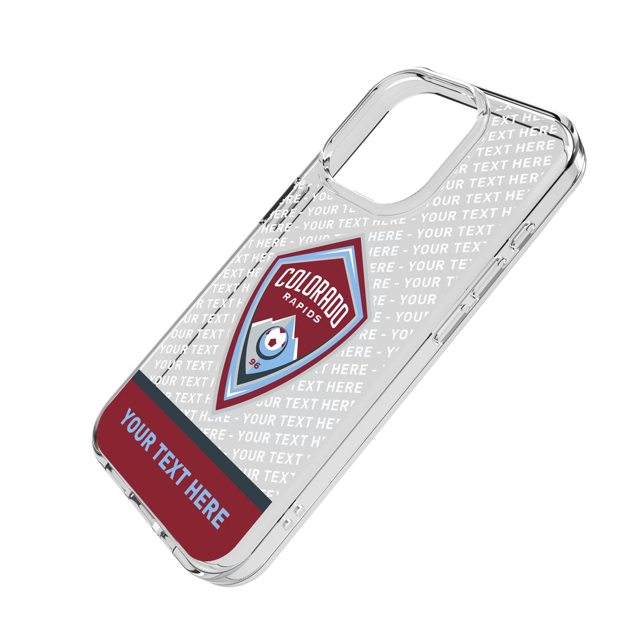 Colorado Rapids Personalized EndZone Plus iPhone Clear Phone Case for Apple iPhone - Isometric View