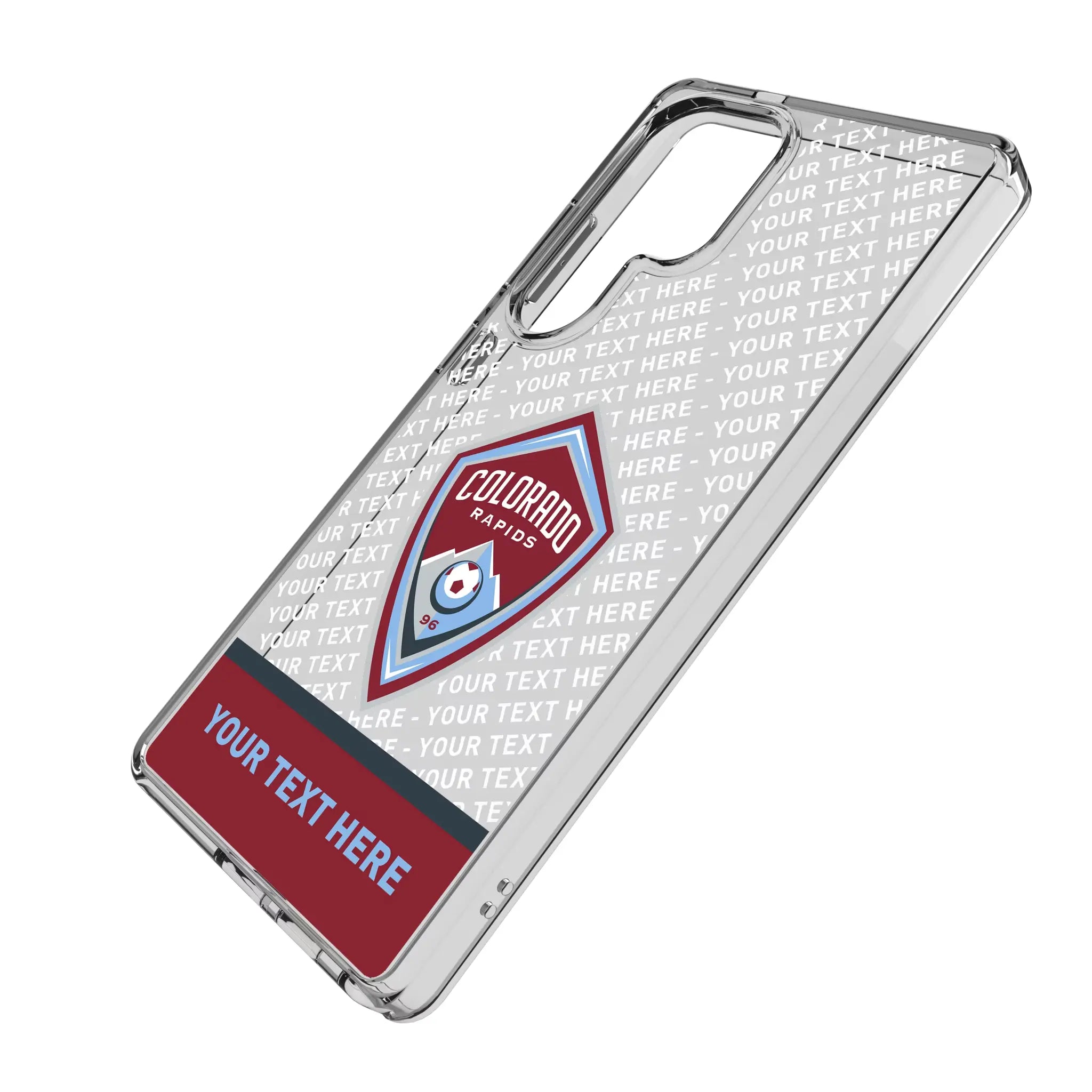Colorado Rapids Personalized EndZone Plus Galaxy Clear Phone Case for Samsung Galaxy - Isometric View