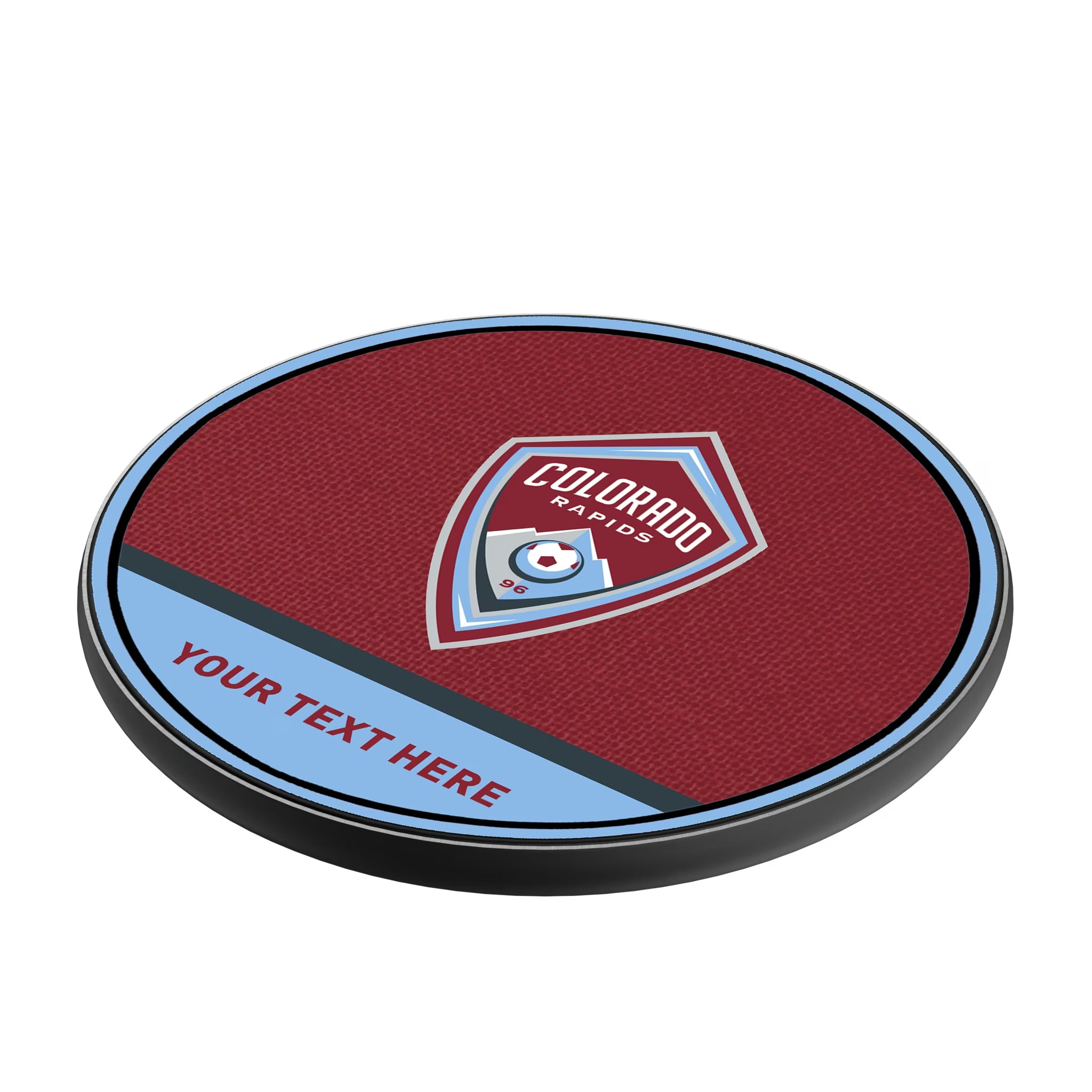Colorado Rapids Personalized Endzone Solid 15-Watt Wireless Charger - Isometric View