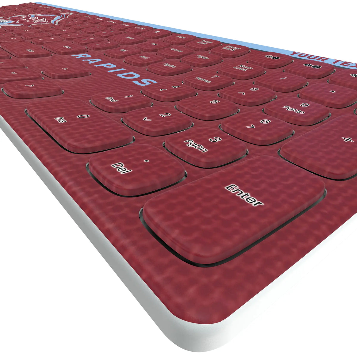 Colorado Rapids Personalized Endzone Solid KKB605 Curved Wireless Keyboard - Detail