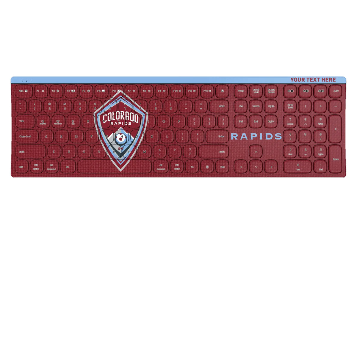 Colorado Rapids Personalized Endzone Solid KKB605 Curved Wireless Keyboard