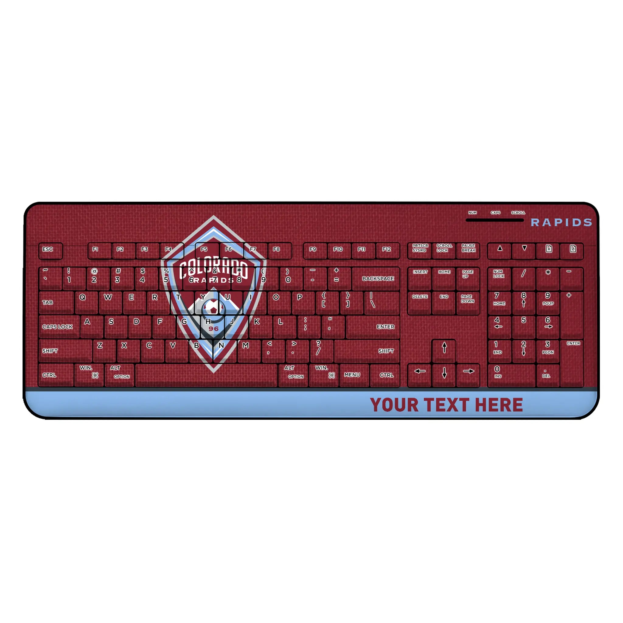 Colorado Rapids Personalized Endzone Solid Wireless USB Keyboard