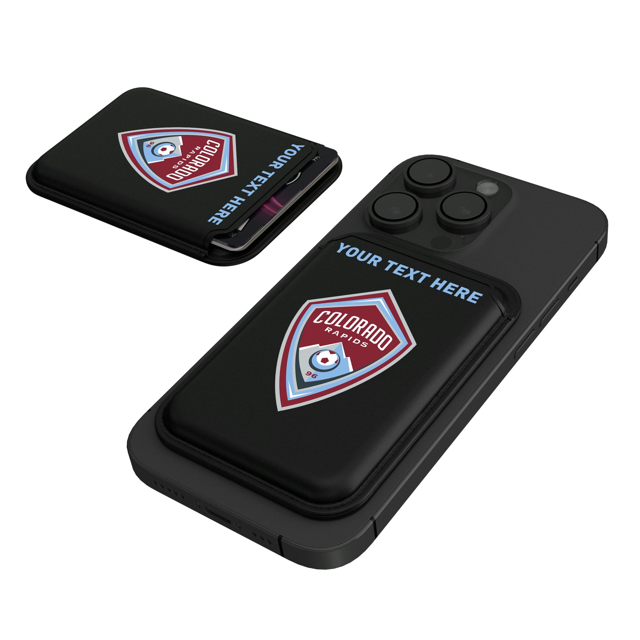 Colorado Rapids Personalized Insignia Black Magnetic Credit Card Wallet