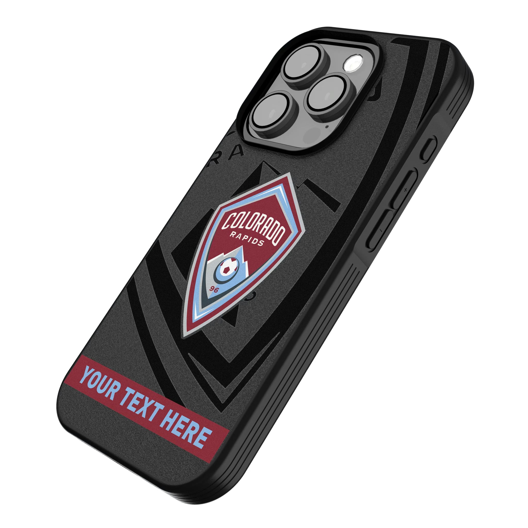 Colorado Rapids Personalized Tilt iPhone Bump Phone Case for Apple iPhone - Isometric View