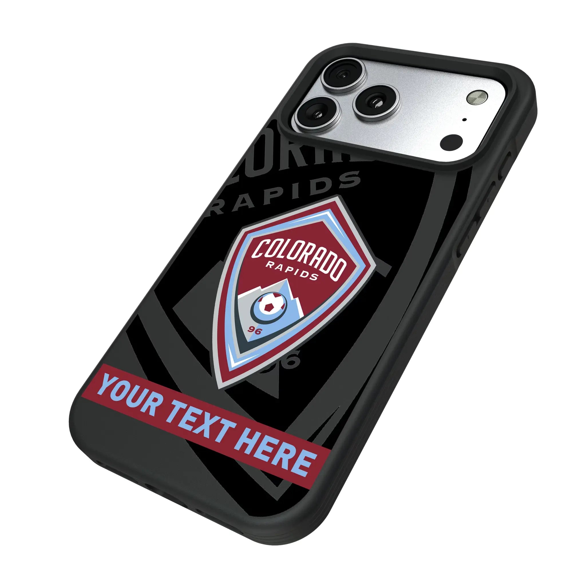 Colorado Rapids Personalized Tilt iPhone Bump Phone Case for Apple iPhone - Isometric View#Device_iPhone 17 Pro Max