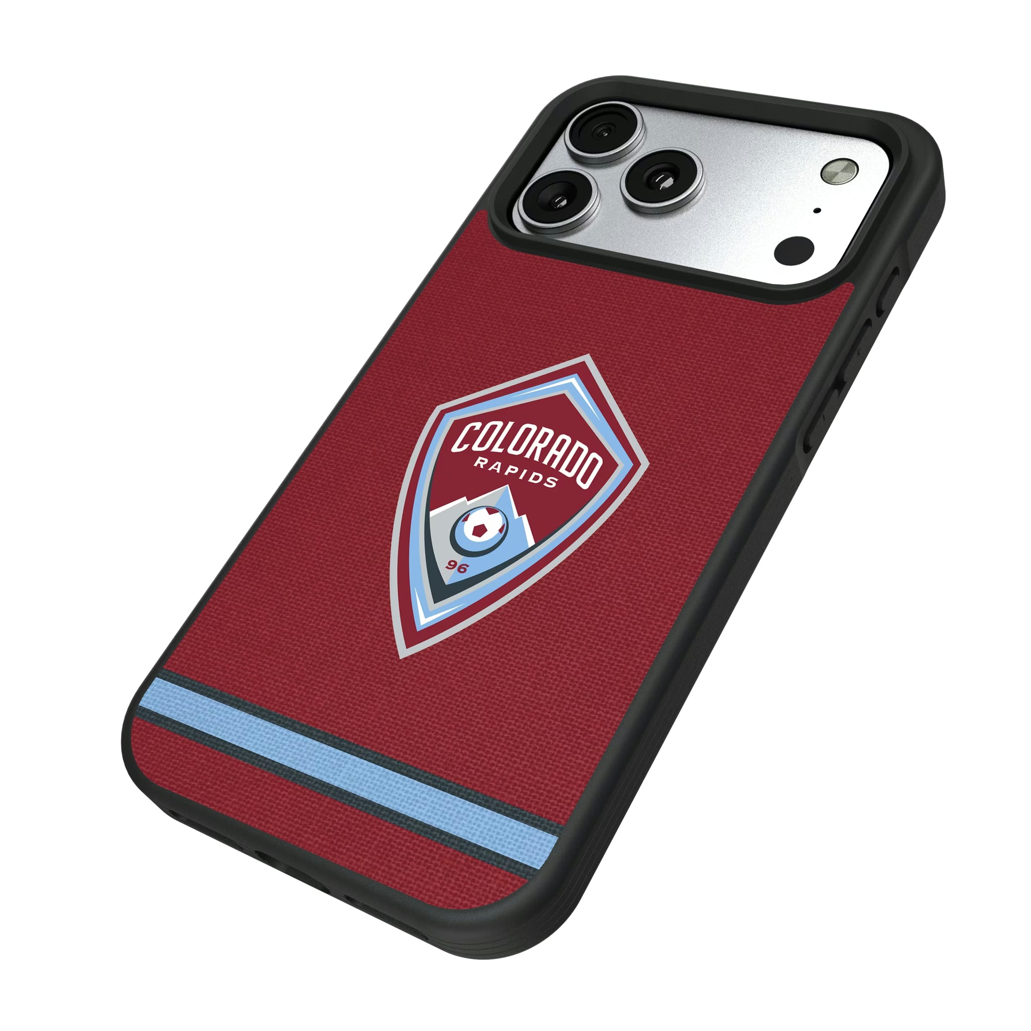 Colorado Rapids Stripe iPhone Bump Phone Case for Apple iPhone - Isometric View#Device_iPhone 17 Pro Max