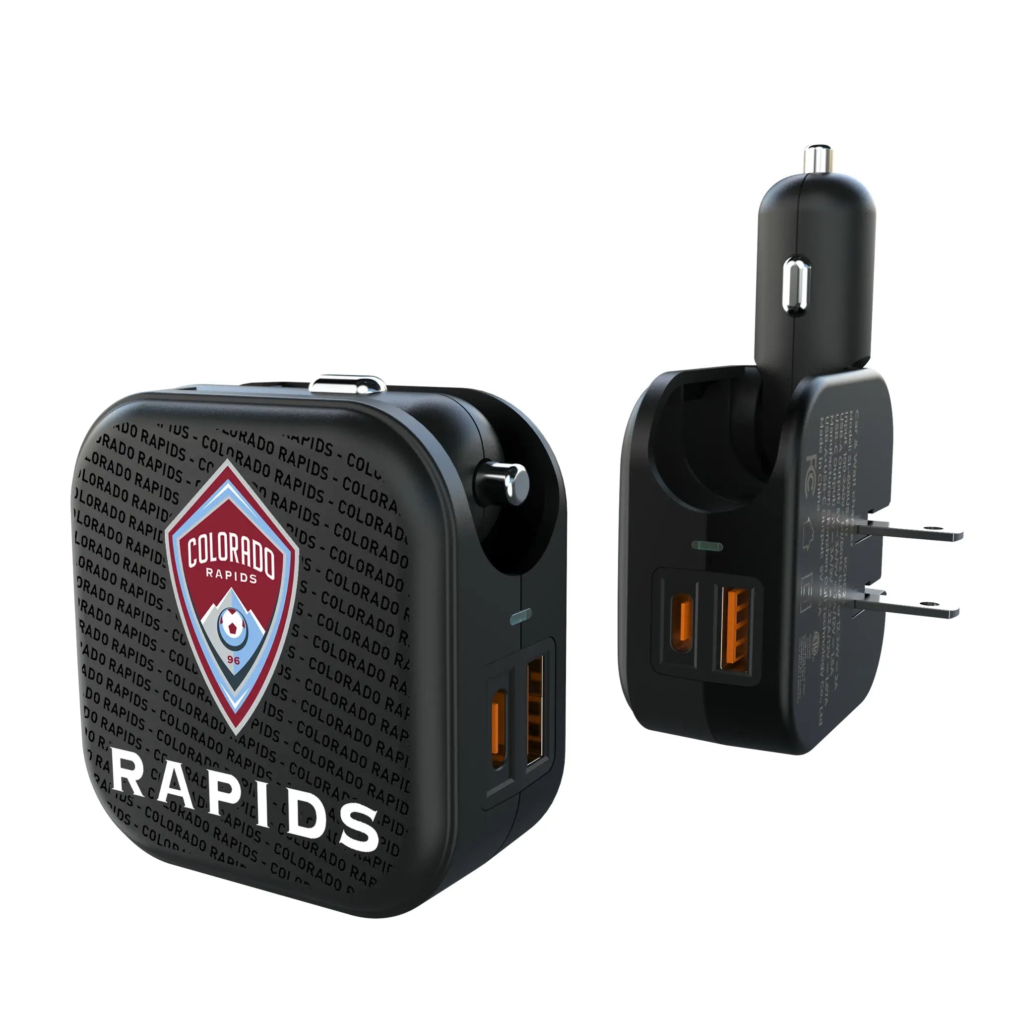 Colorado Rapids Text Backdrop 2 in 1 USB A/C Charger